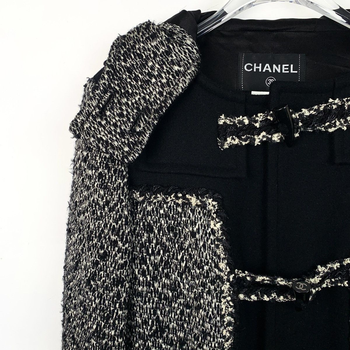 Chanel Chanel Black Wool Hooded Cowl Coat Jacket Size XS / US 0-2 / IT 36-38 - 3 Thumbnail