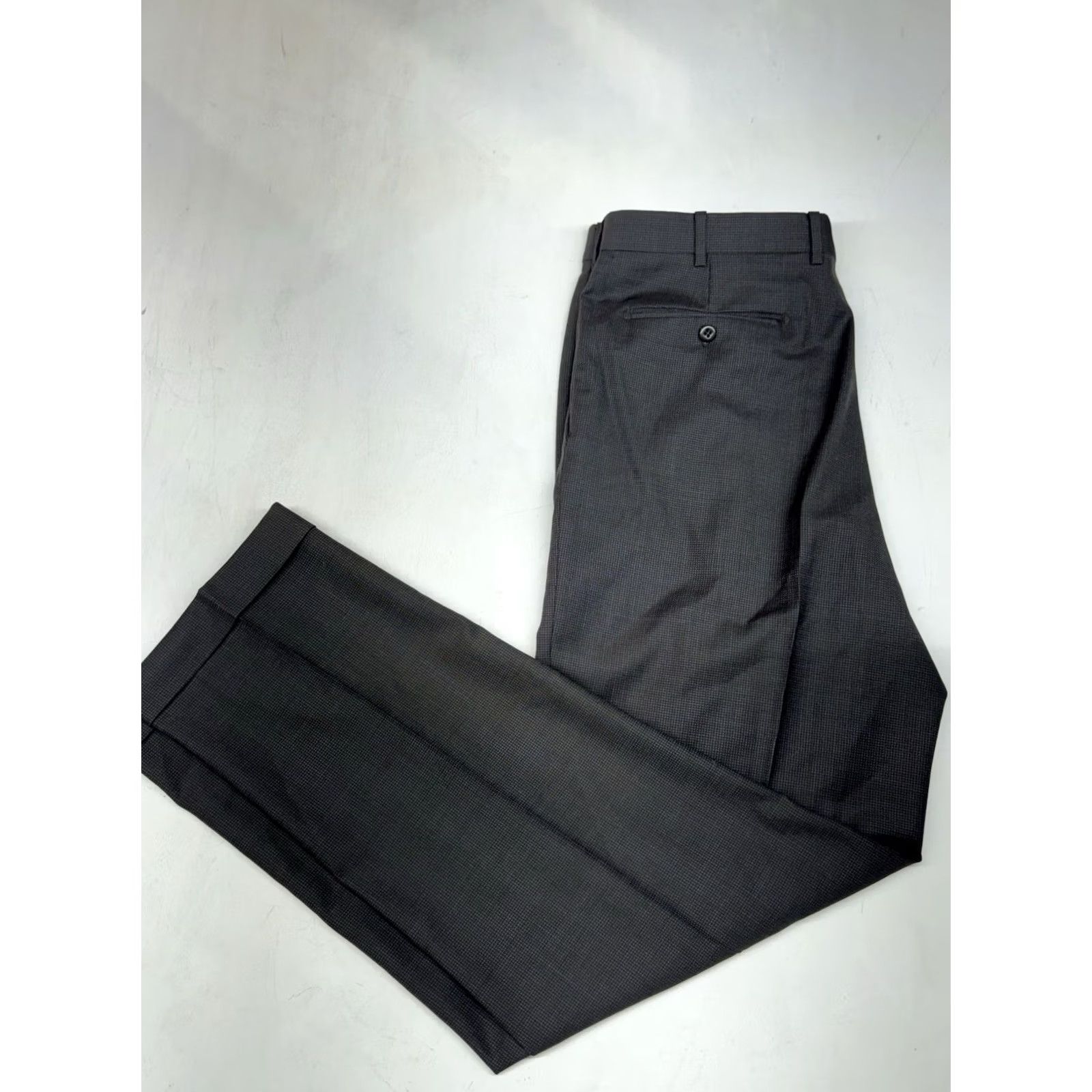 Zanella Zanella Italy Wool Austin Dress Pants Gray Twill Pleated Cuffs 36x33 Mens Regular Straight Rise High Pockets Belt Loops Zip Button Size US 36 / EU 52 - 2 Thumbnail