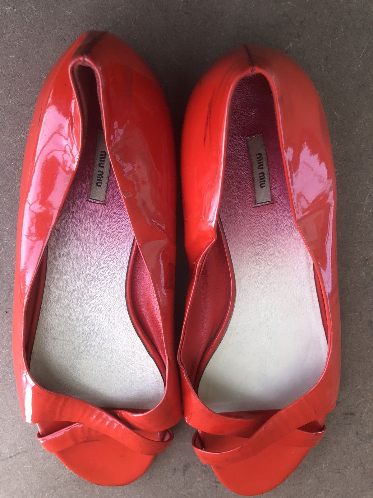 Miu Miu MIU MIU red Flat Leather Shoes Size 40 Size US 9 / IT 39 - 10 Thumbnail