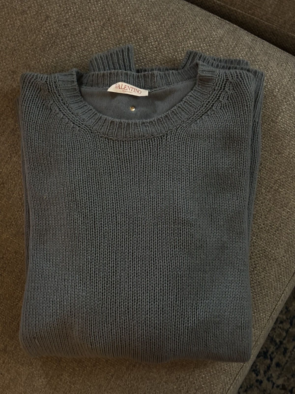 Valentino Valentino Pastel Blue Rockstud 100% Cashmere Sweater Size US M / EU 48-50 / 2 - 2 Thumbnail