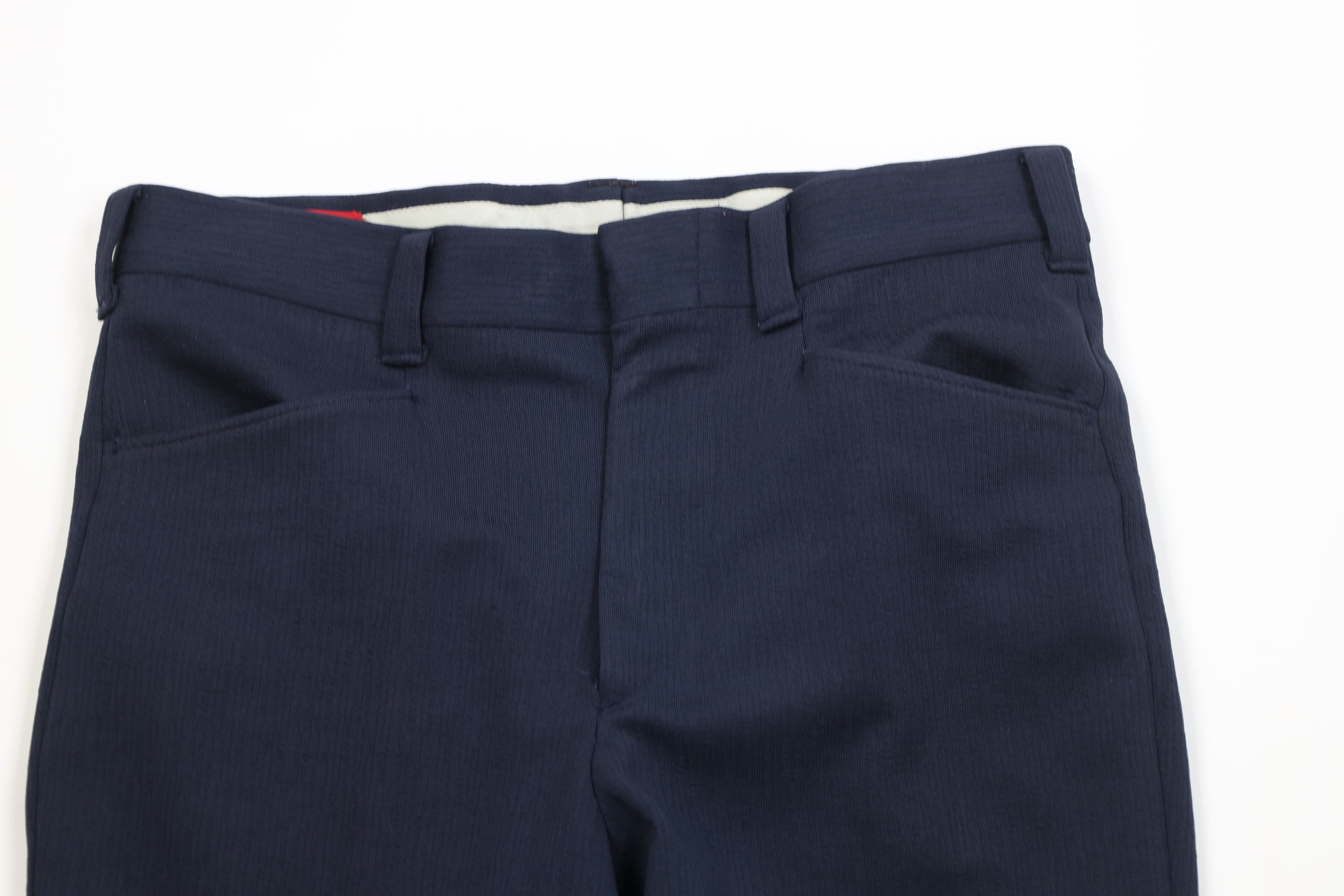 Vintage Vintage 70s Streetwear Flared Wide Leg Chino Pants Blue USA Size US 34 / EU 50 - 2 Thumbnail