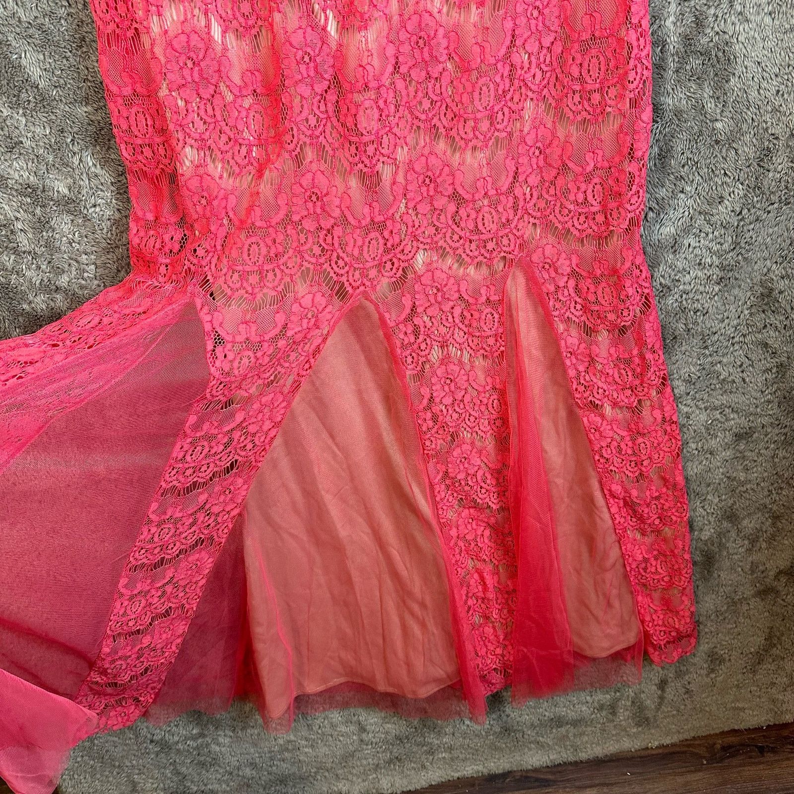 Other Betsy Adam Lace Formal Maxi Mermaid Gown Dress 4 S Pink Size S / US 4 / IT 40 - 6 Thumbnail