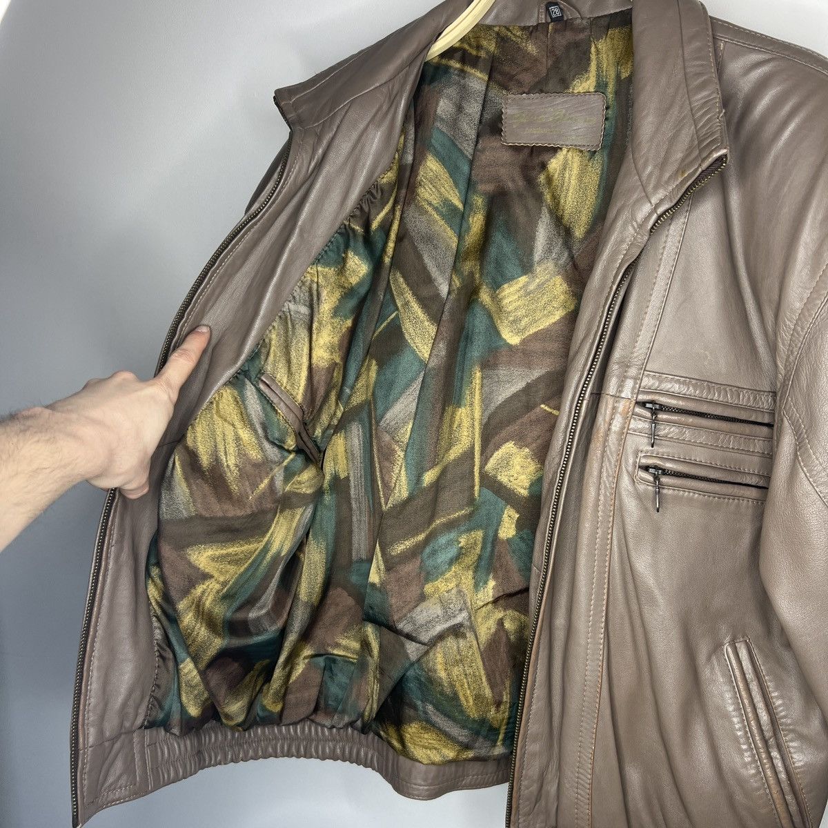 Leather × Vintage Vintage Brown Leather Motor Biker Jacket Trucker Genuine Size US L / EU 52-54 / 3 - 11 Thumbnail