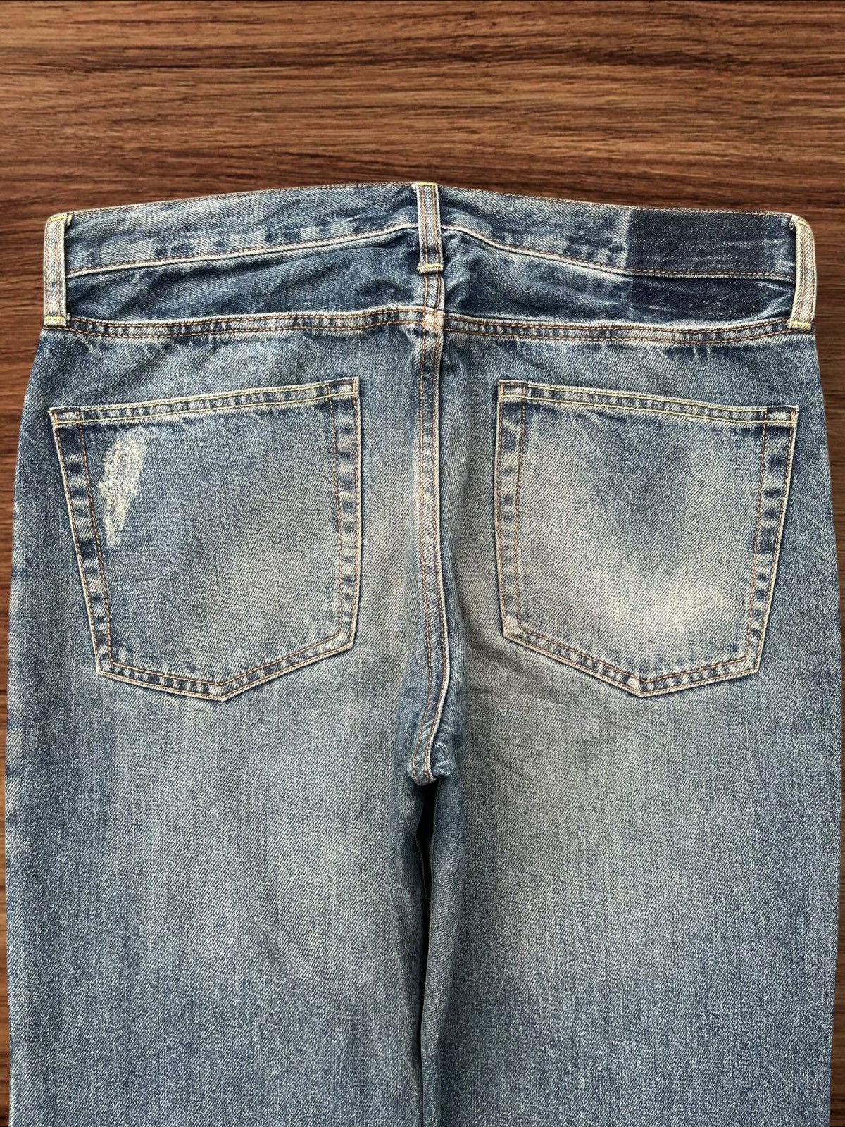 Japanese Brand Vintage Japanese Brand GU Distress Frayed Leg Blue Wash Jean Size US 32 / EU 48 - 6 Thumbnail