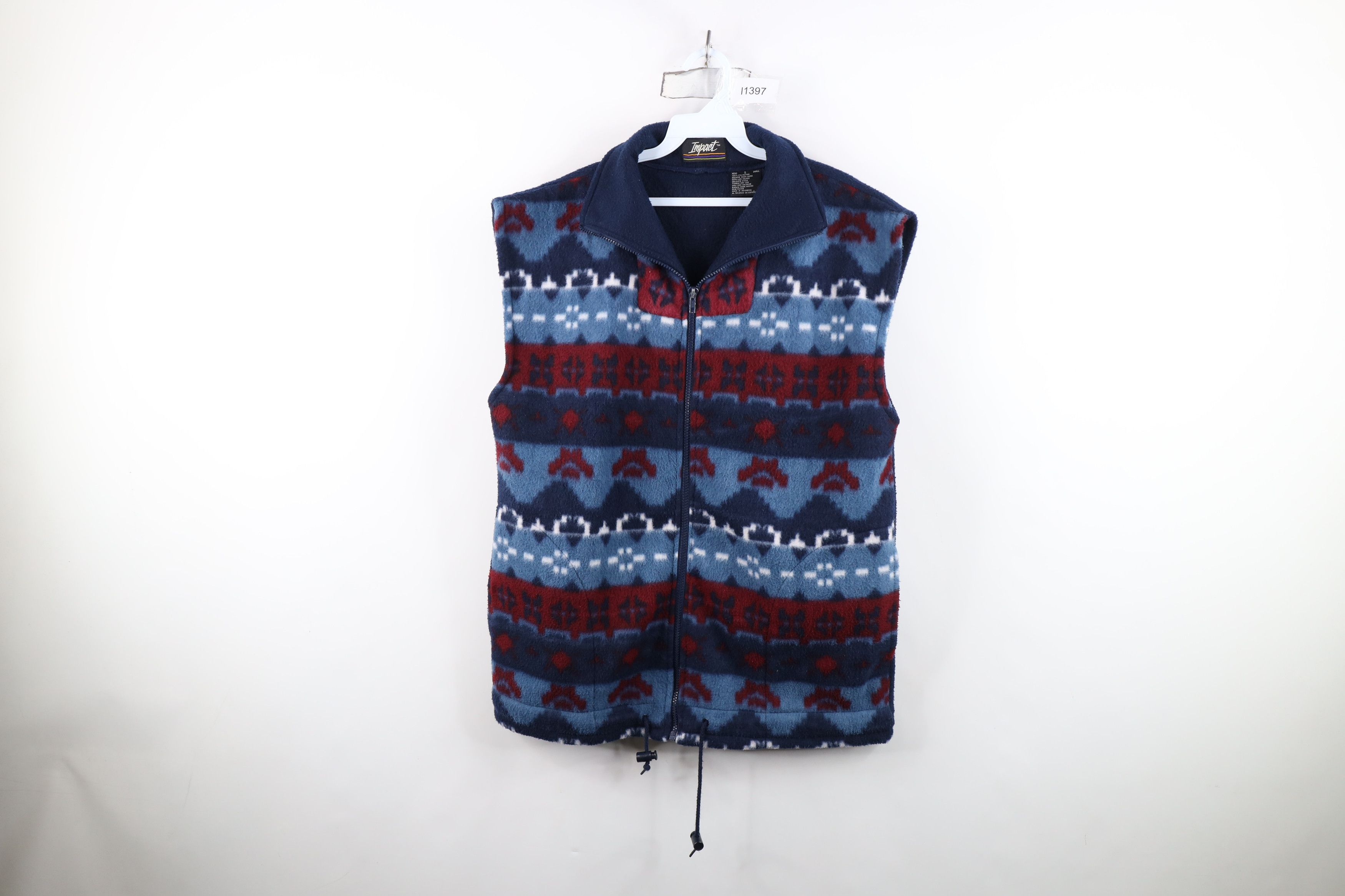 Vintage Vintage 90s Streetwear Fair Isle Fleece Full Zip Vest Jacket Size US S / EU 44-46 / 1 - 1 Thumbnail