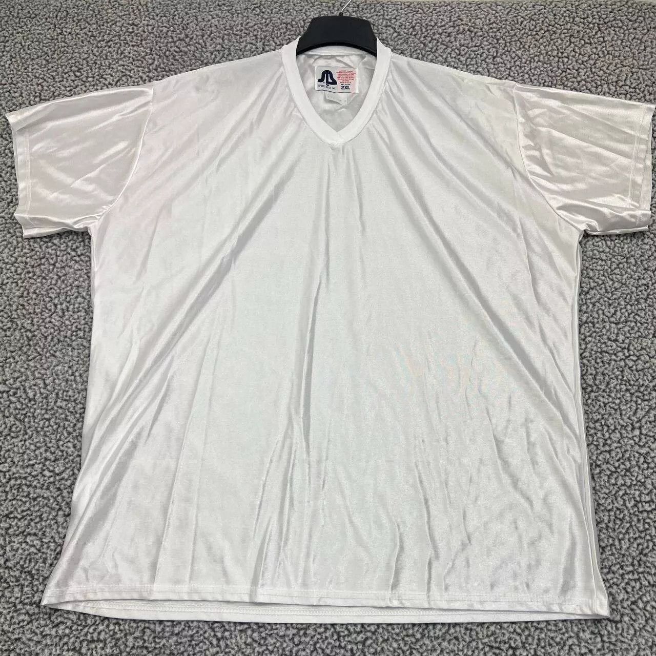 Other × Vintage Football Jersey Shirt Men 2XL White Plain Blank Short Sleeve Size US XXL / EU 58 / 5 - 1 Thumbnail