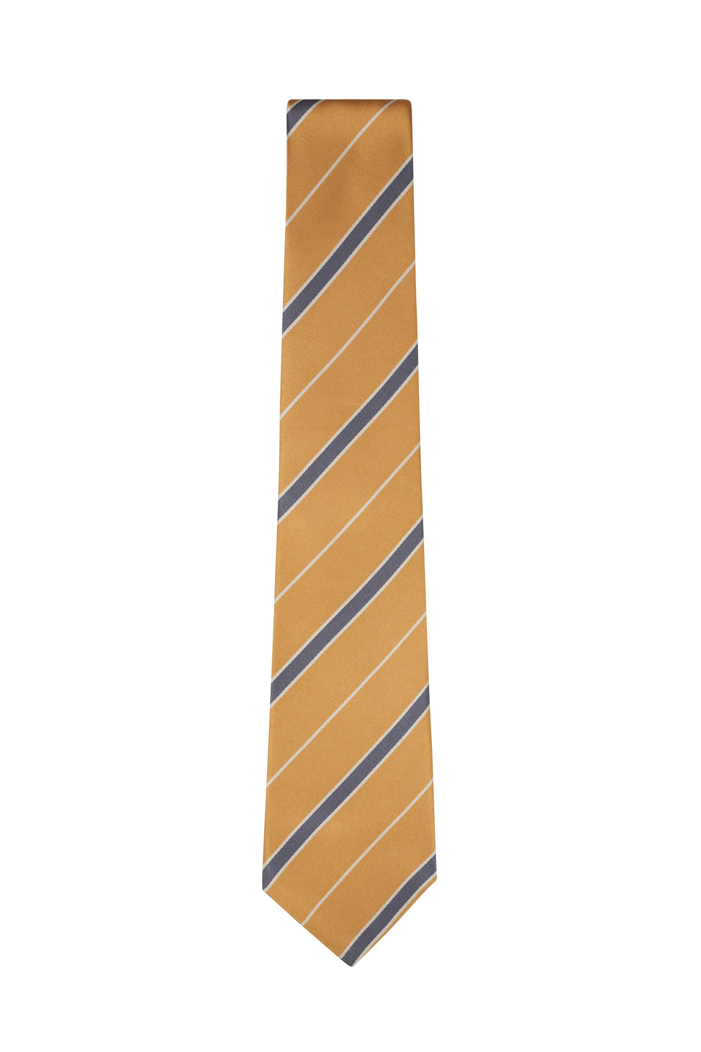 Kiton o1mtch0225 Size: OS/Striped Silk Necktie in Yellow/Grey Size ONE SIZE - 1 Thumbnail