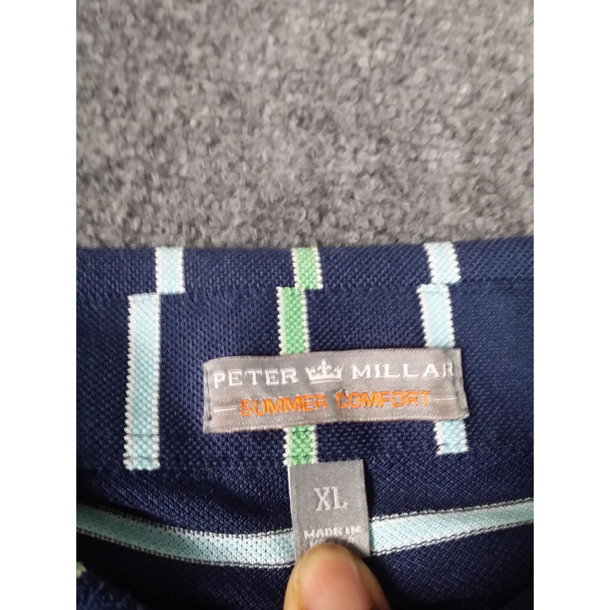 Peter Millar Peter Millar Summer Comfort Striped Golf Polo Men Sz XL Blue Size US XL / EU 56 / 4 - 6 Thumbnail