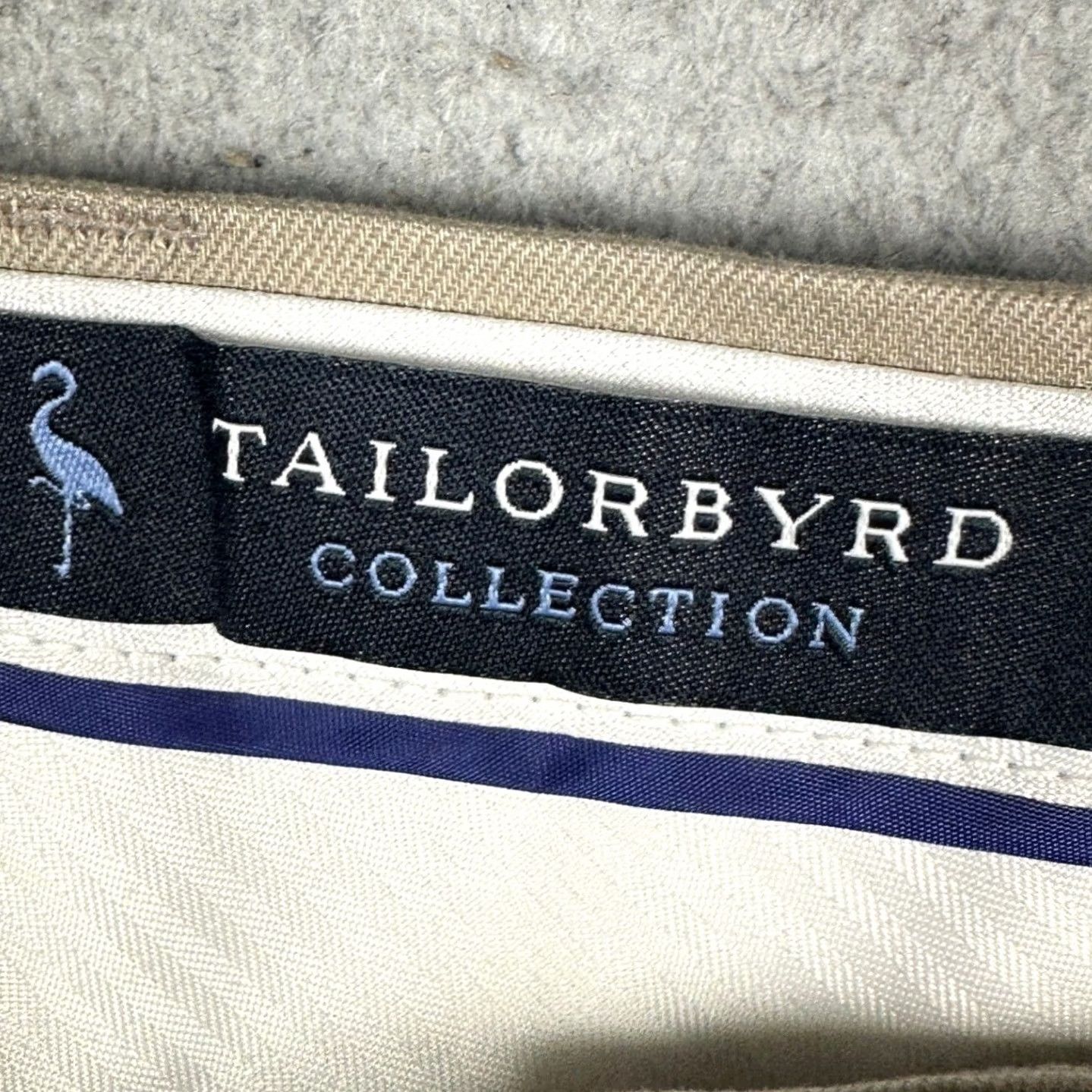 Tailorbyrd TAILORBYRD Pants Mens 40X32 Khaki Flat Front Stretch Chino Business Casual Workwear Slim Tailored Fit Pants Size US 40 / EU 56 - 4 Thumbnail