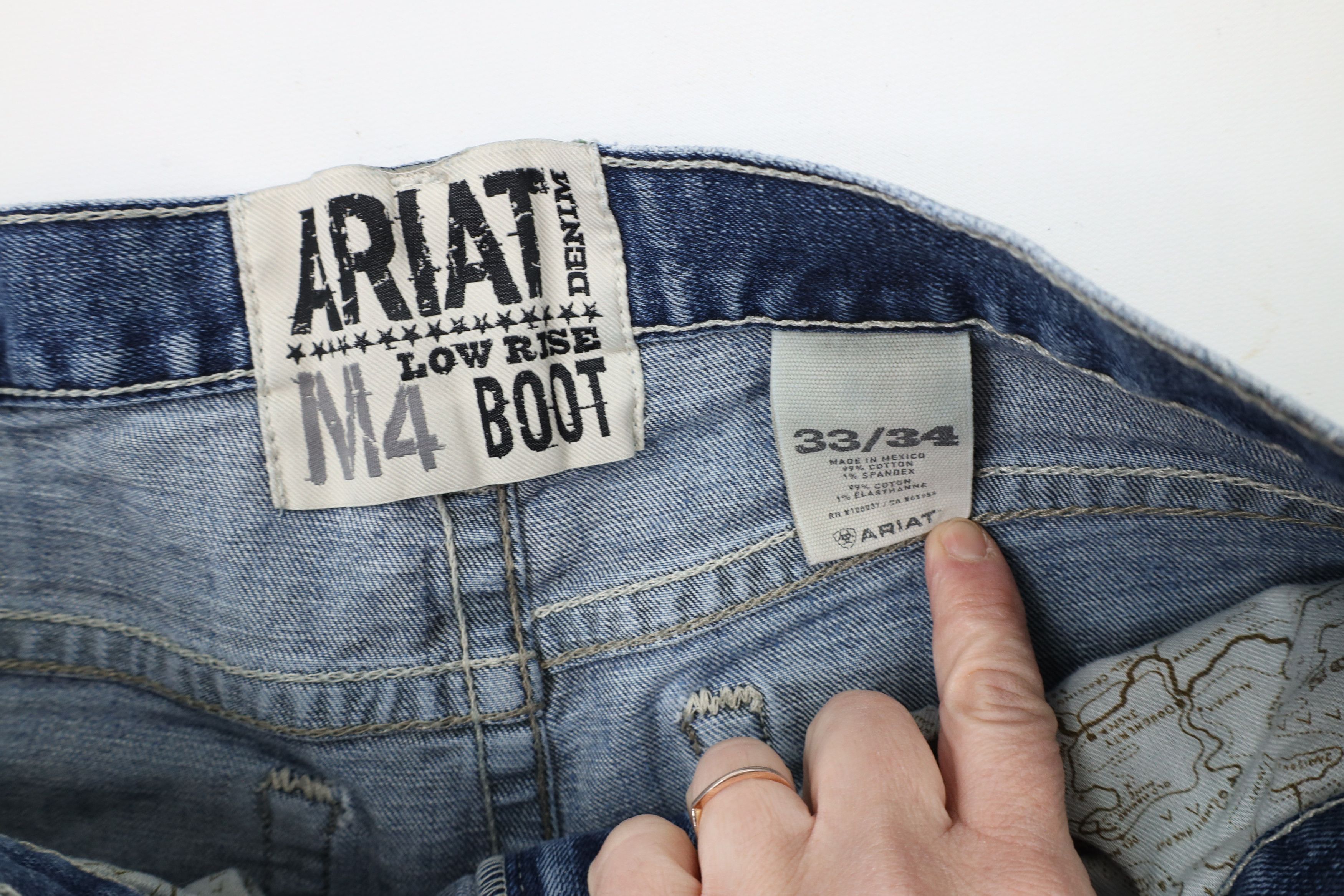 Ariat × Vintage Ariat Thick Stitch Low Rise M4 Bootcut Denim Jeans Blue Size US 33 - 9 Thumbnail
