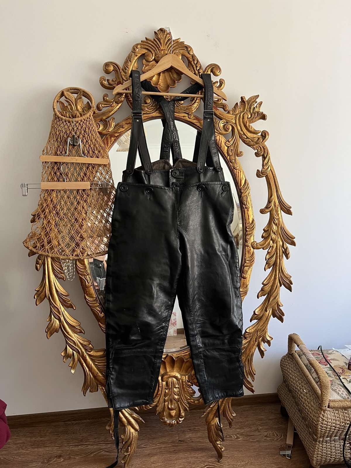 Vintage Vintage Antique 1940s WW2 European Army Flying Leather Pants Size US 34 / EU 50 - 1 Thumbnail