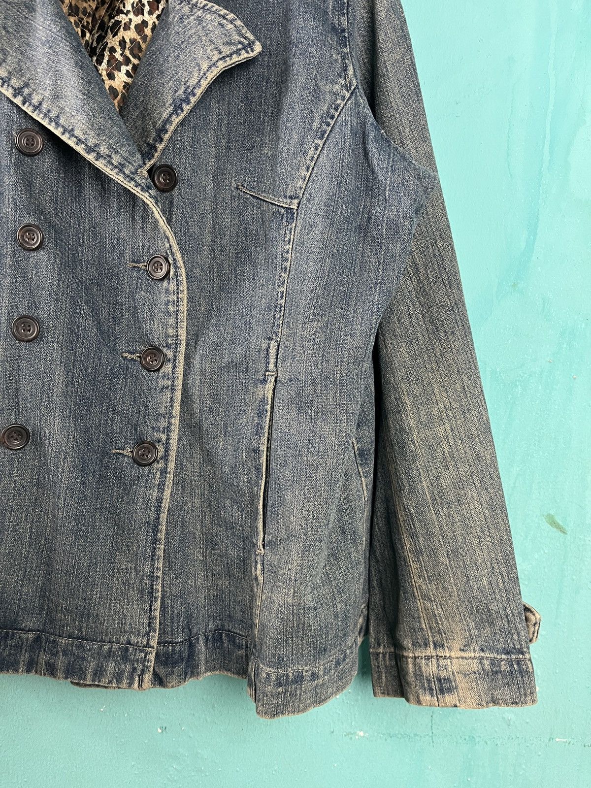 Japanese Brand Double Breasted Denim Coat Jacket Size L / US 10 / IT 46 - 5 Thumbnail