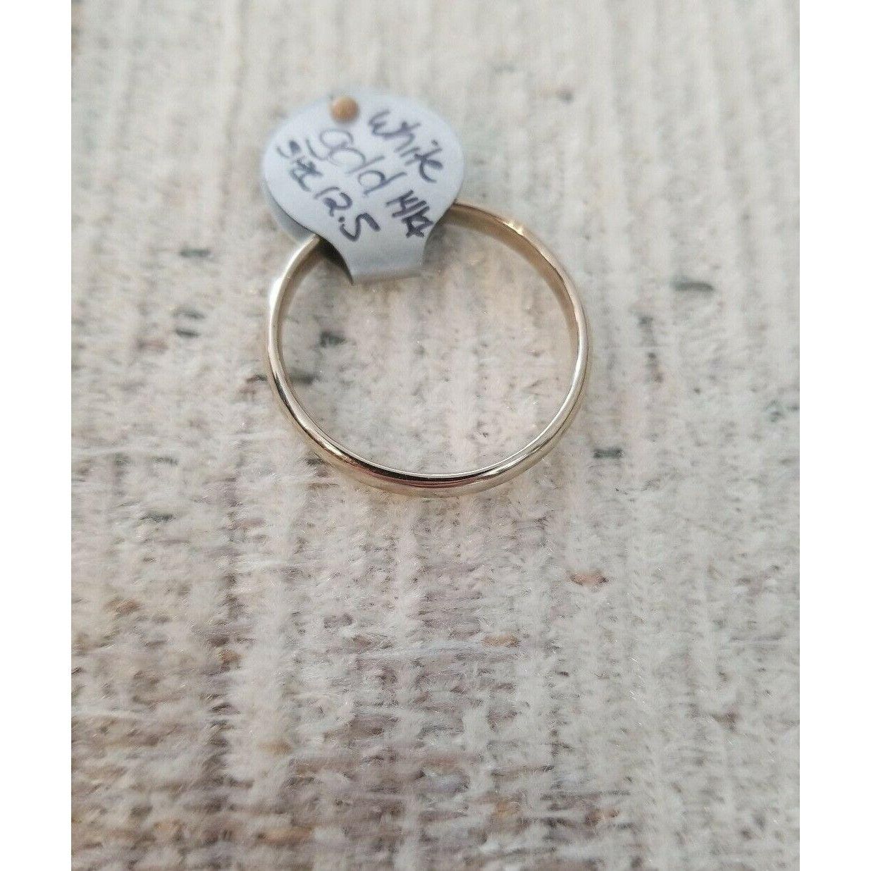 Other 14kt White Gold Ring Band Dome Wedding Size 12.5 Mens or Wom Size ONE SIZE - 4 Thumbnail