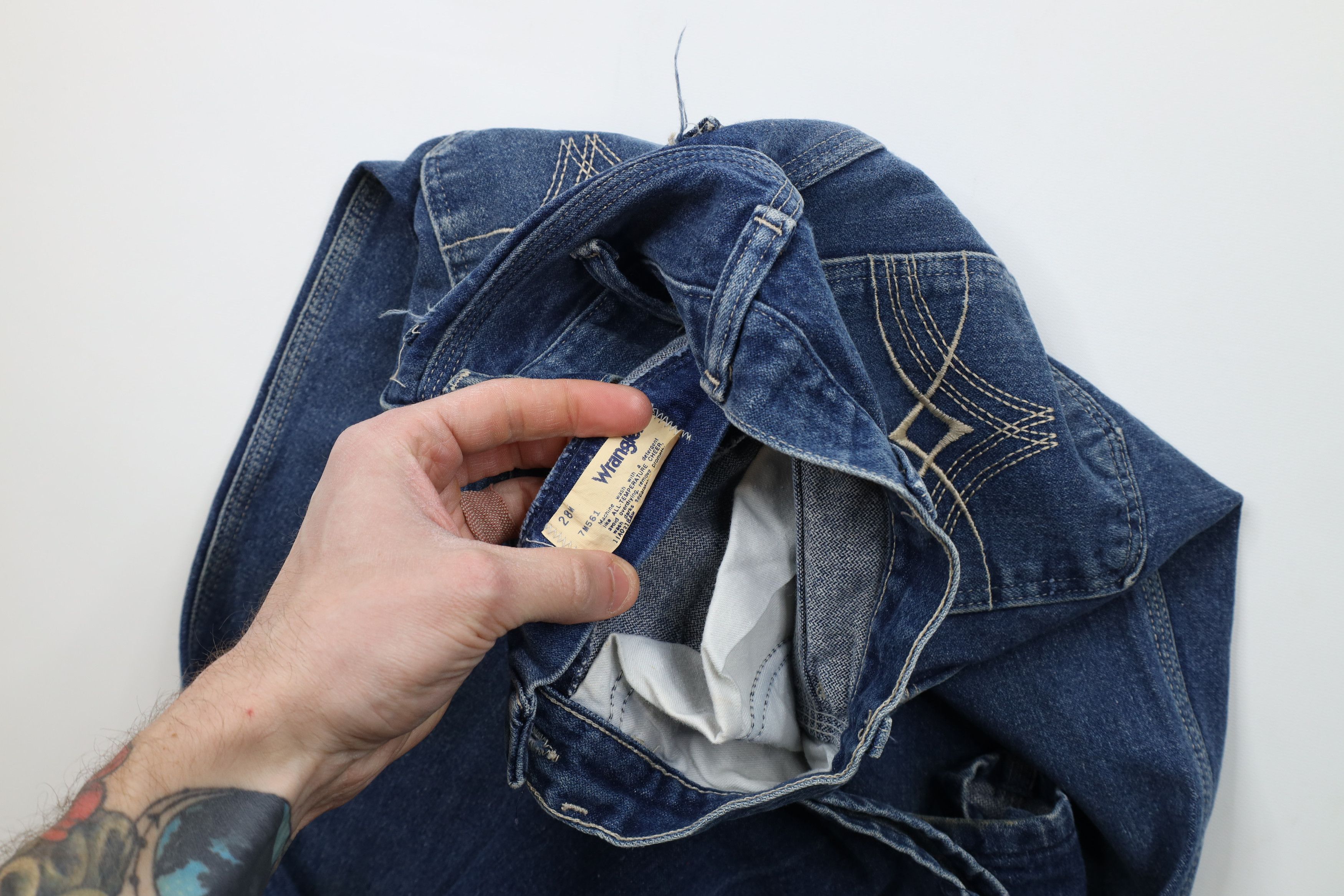 Vintage × Wrangler Vintage 70s Wrangler Wide Leg Bell Bottoms Denim Jeans USA Size 28" / US 6 / IT 42 - 9 Thumbnail