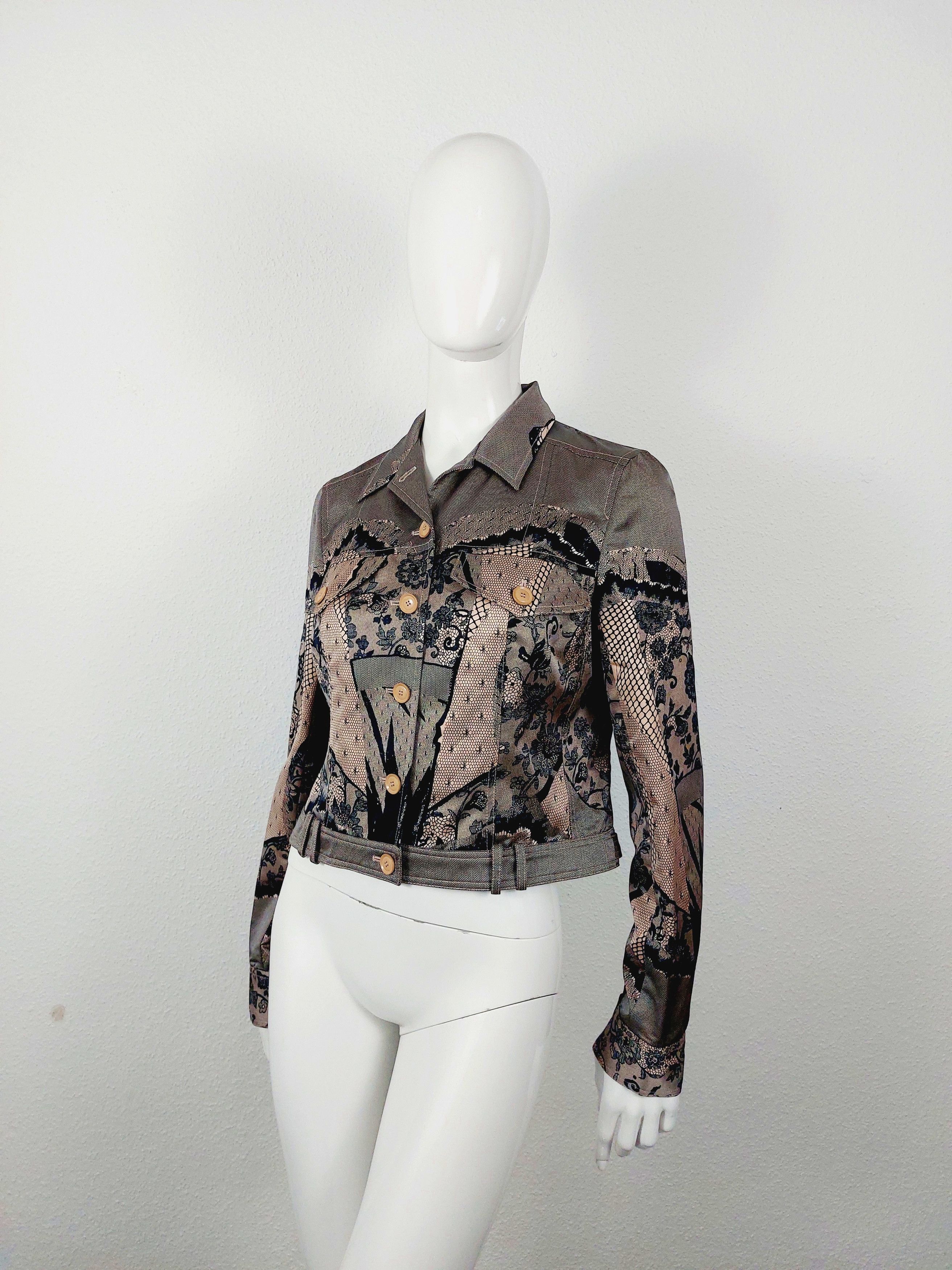 Dior Christian Dior 2006 Runway Optical Corset Lace Trompe jacket Size M / US 6-8 / IT 42-44 - 3 Thumbnail