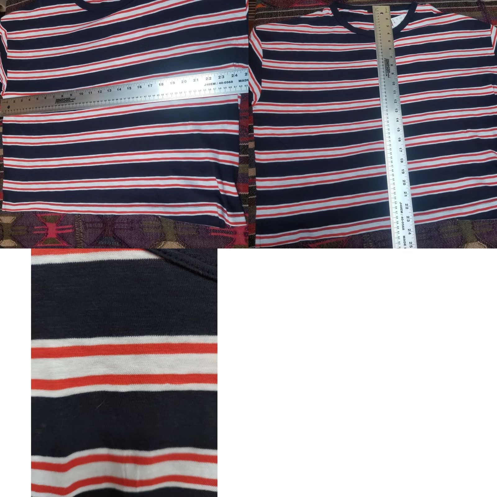 J.Crew J.CREW Womens T-Shirt XL Striped Three-Quarter Sleeve Casual Crew Neck Multicolor AS028 Size XL / US 12-14 / IT 48-50 - 8 Thumbnail