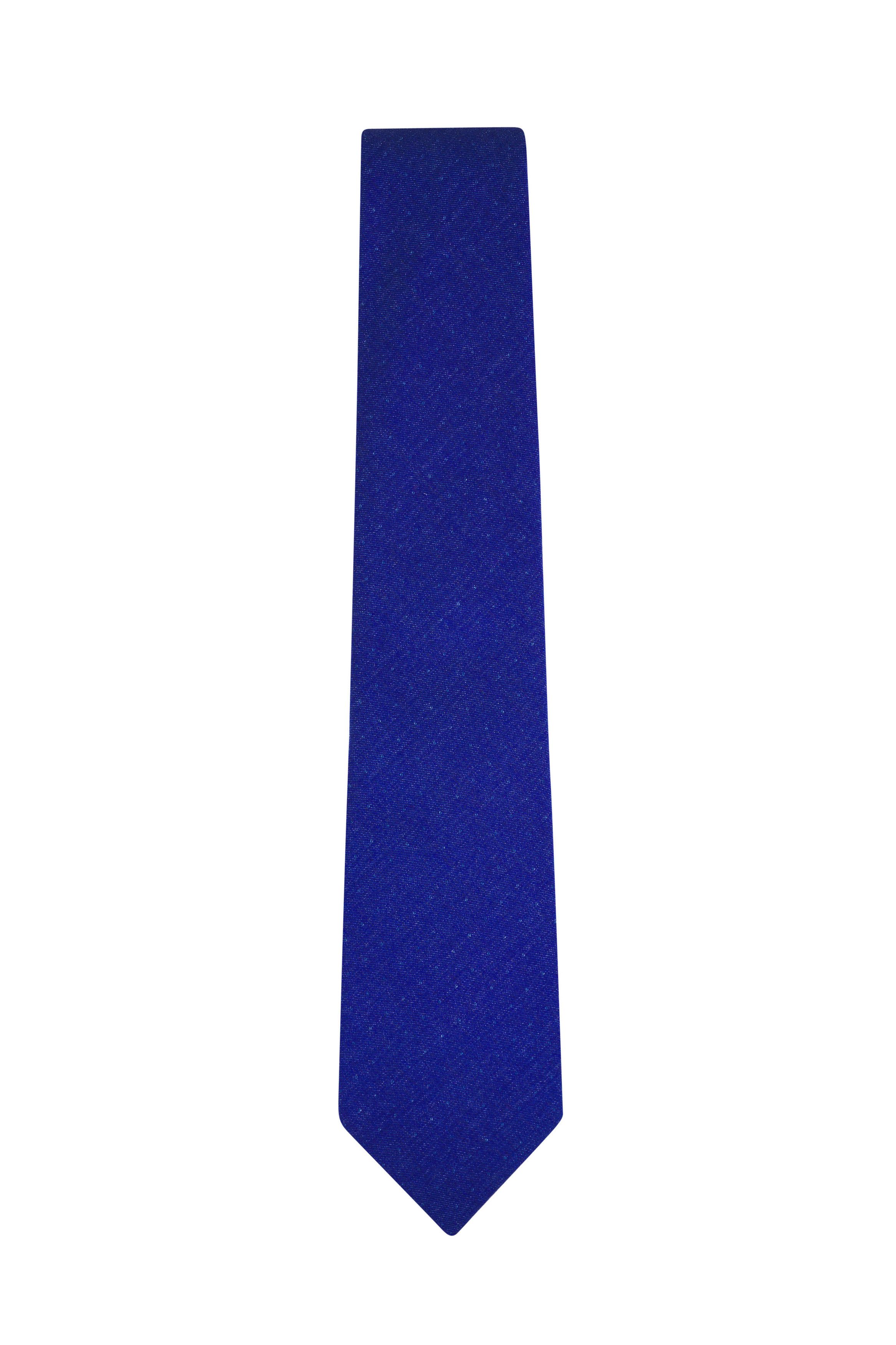 Kiton o1mtch0225 Size: OS/Cotton & Silk Necktie in Solid Blue Size ONE SIZE - 1 Thumbnail