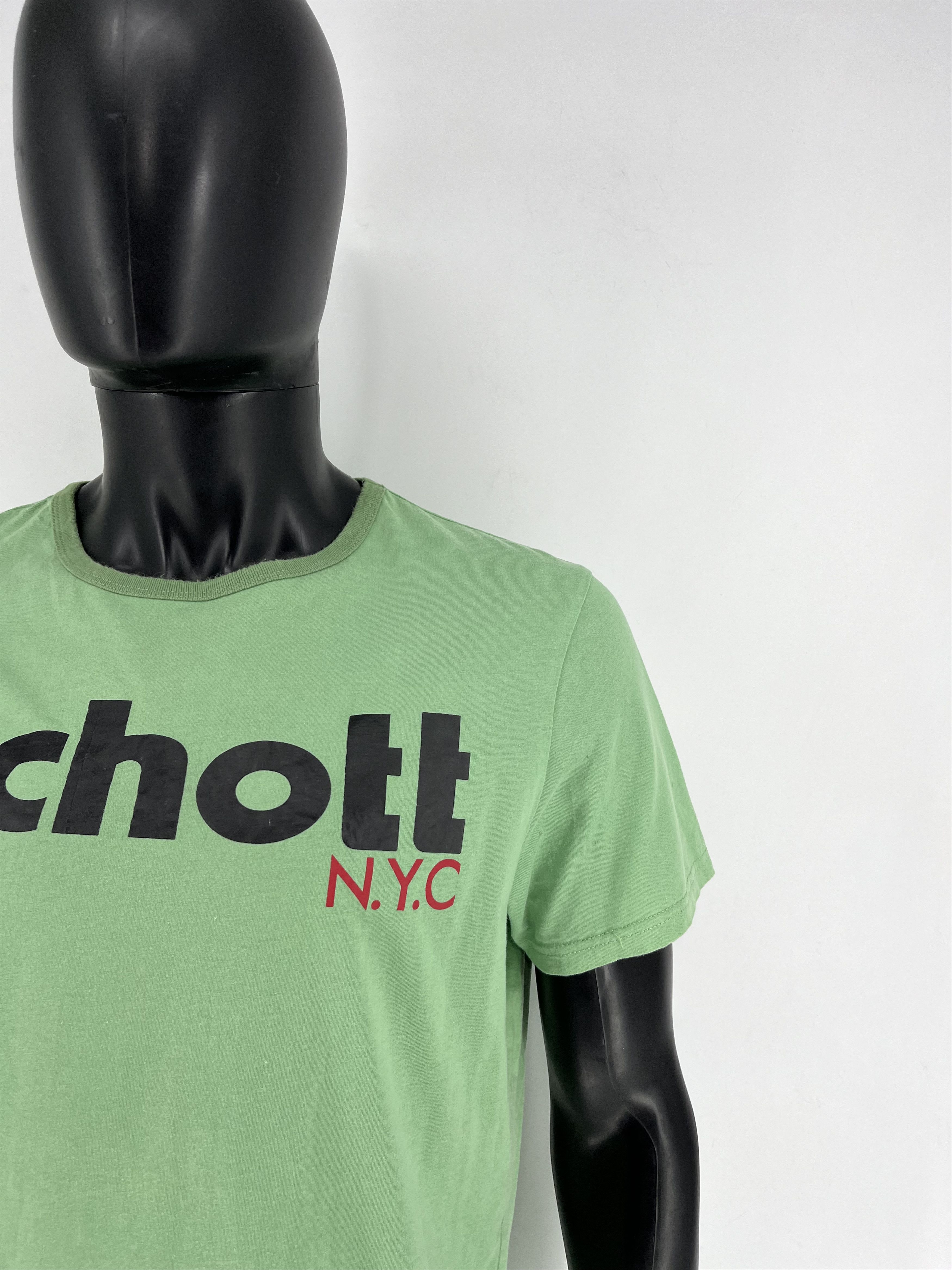 Japanese Brand × Schott × Vintage Rare‼️🔥Schott N.Y.C Big SpellOut T-Shirt Size XL Size US XL / EU 56 / 4 - 7 Thumbnail