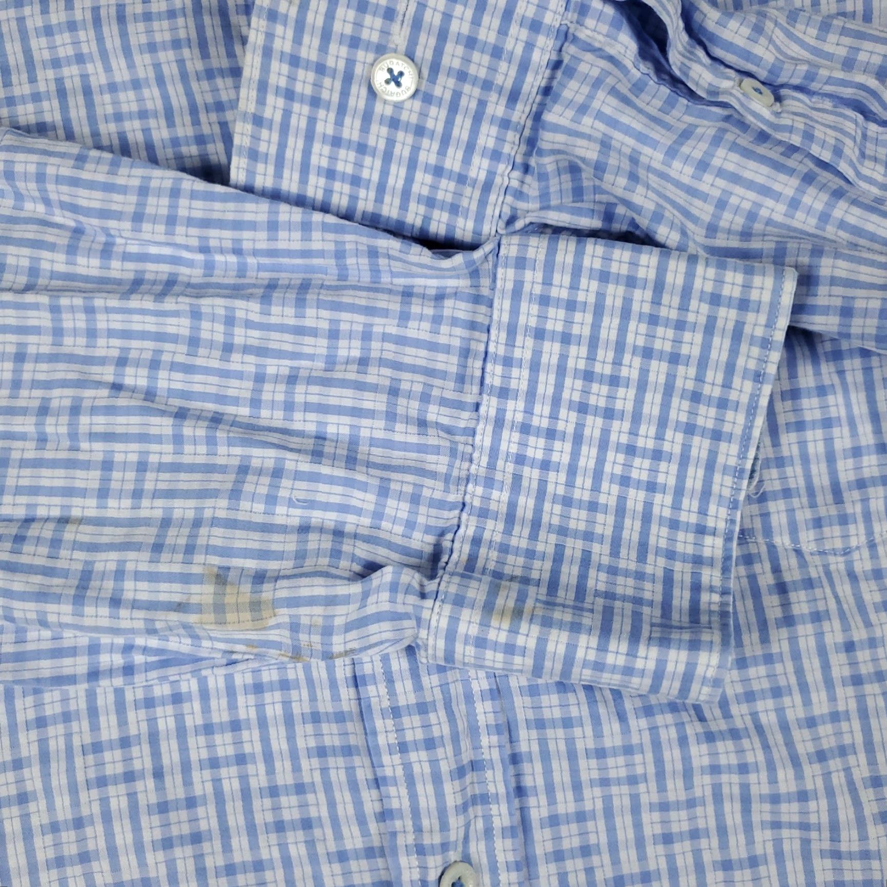 BUGATCHI Bugatchi Mens XL Blue Plaid Button-Up Shirt Long Sleeve Collared Size US XL / EU 56 / 4 - 4 Thumbnail