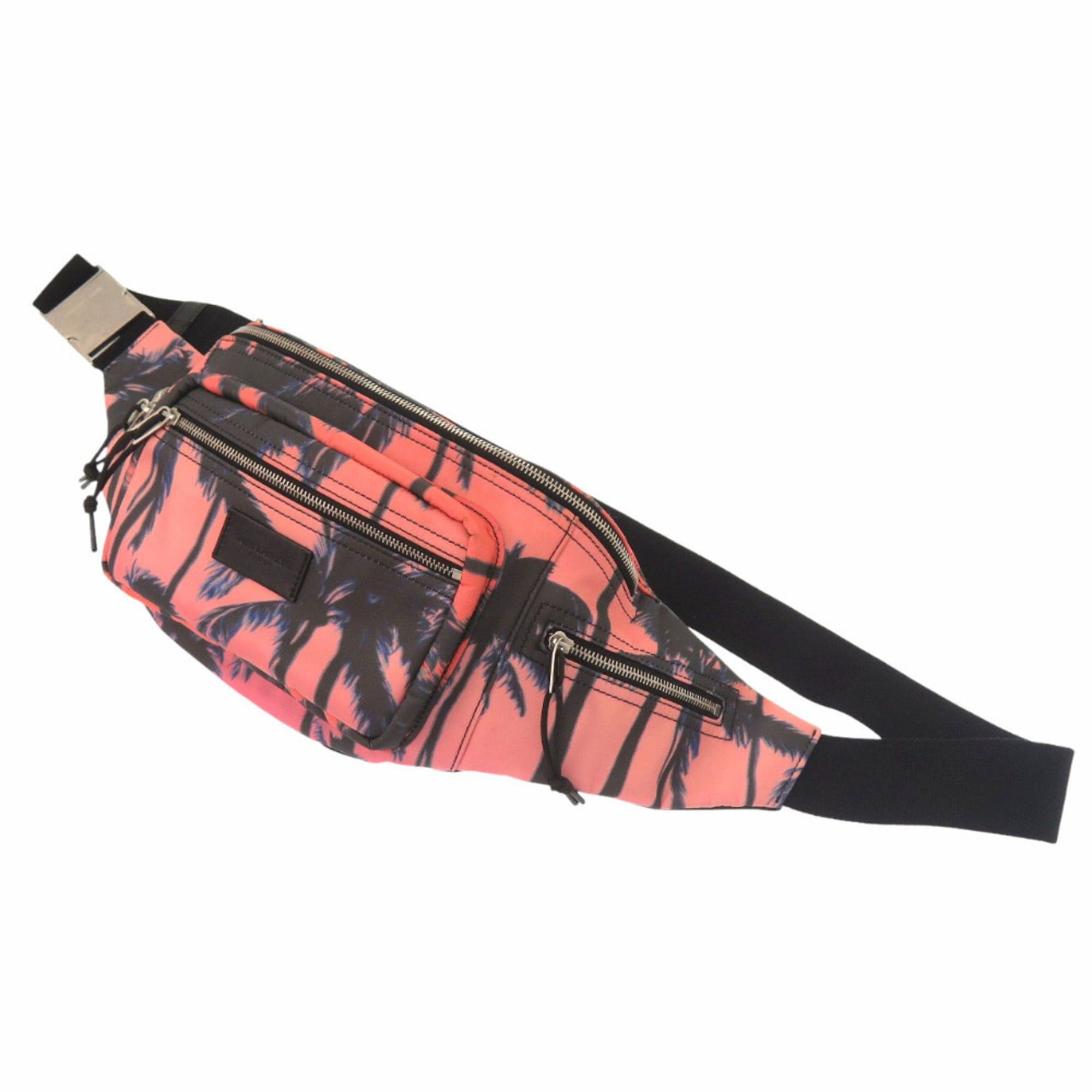 Saint Laurent Paris Excellent condition Saint Laurent Paris palm tree print 581375 nylon pink and orange body bag 0529 Size ONE SIZE - 1 Thumbnail