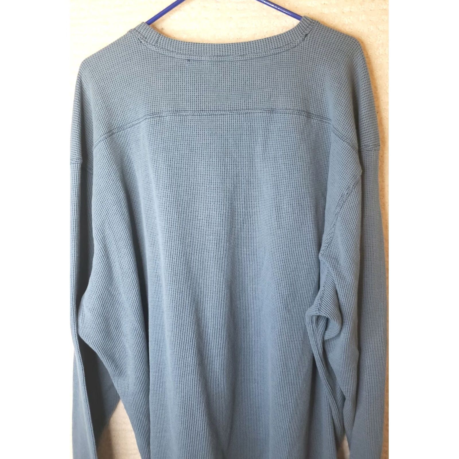 Wrangler Wrangler Mens 4XL Blue Long Sleeve Crew Neck Thermal Waffle Knit Shirt Pullover Size US XXL / EU 58 / 5 - 7 Thumbnail