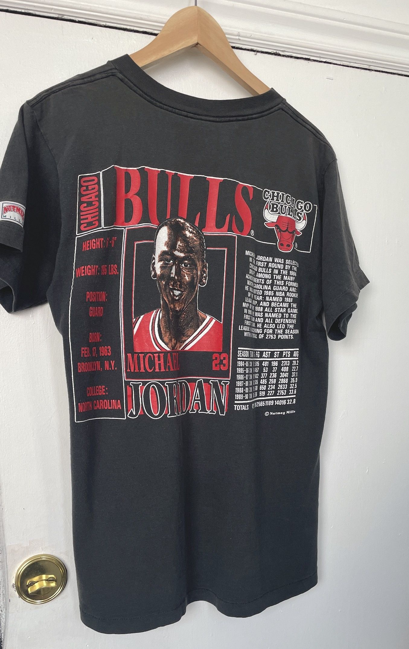 Nutmeg Mills Chicago Bulls Michael Jordan Nutmeg Mills T Shirt Size US L / EU 52-54 / 3 - 6 Thumbnail