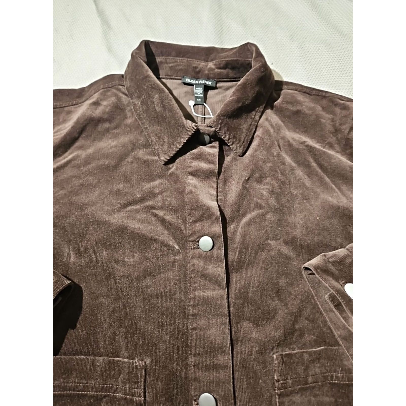 Eileen Fisher Eileen Fisher Jacket Womens Large Corduroy Cropped Relaxed Chore Coat Casual Size L / US 10 / IT 46 - 2 Thumbnail