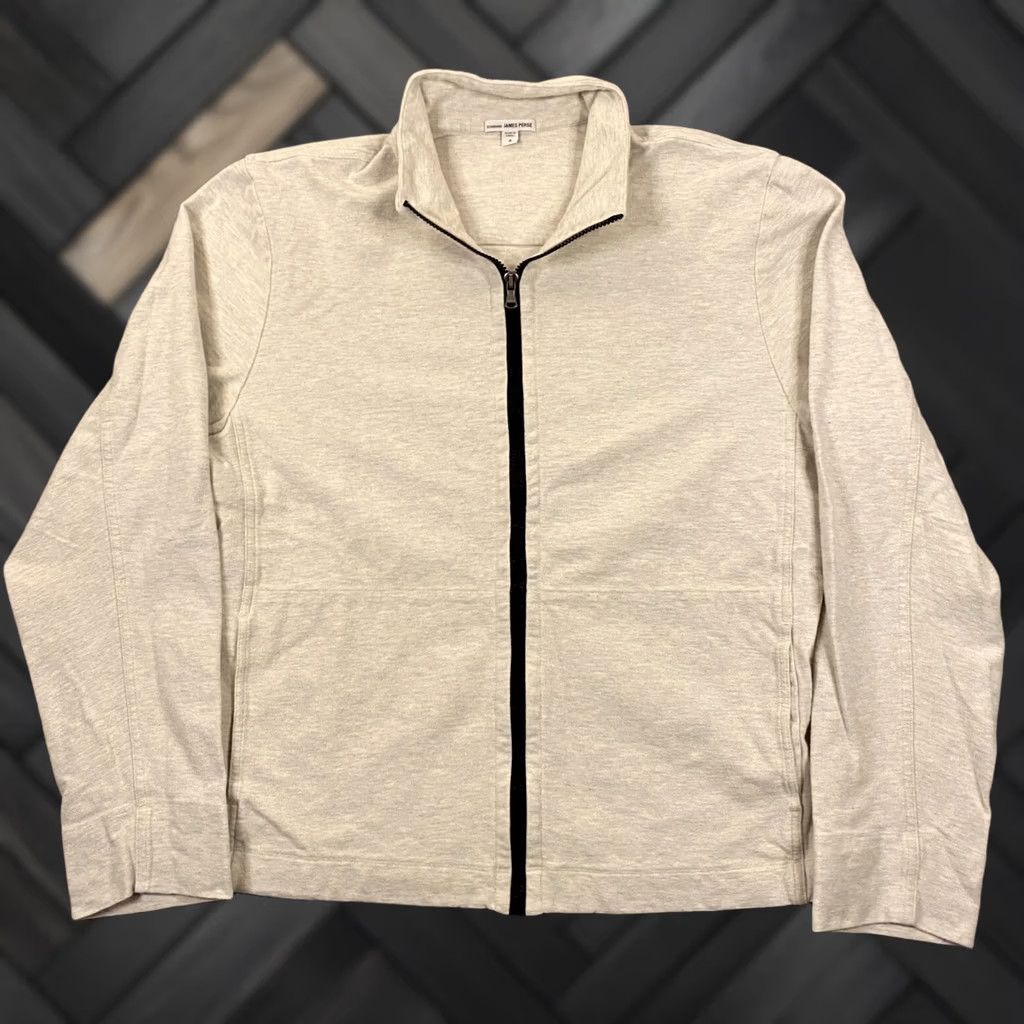 James Perse James Perse Track Jacket Mens XL Full Zip Knit Sweatshirt Pockets Gray Size US XL / EU 56 / 4 - 1 Thumbnail