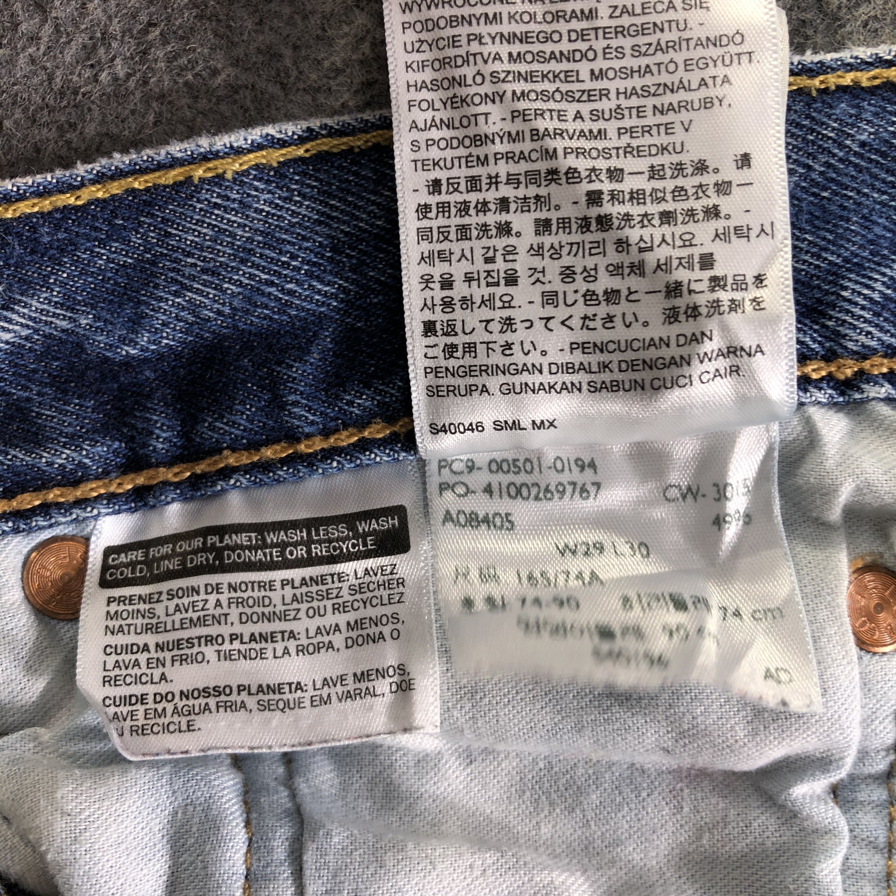 Levi's Vintage Blue Wash Levis 501 Jeans-J4512 Size US 29 - 13 Thumbnail