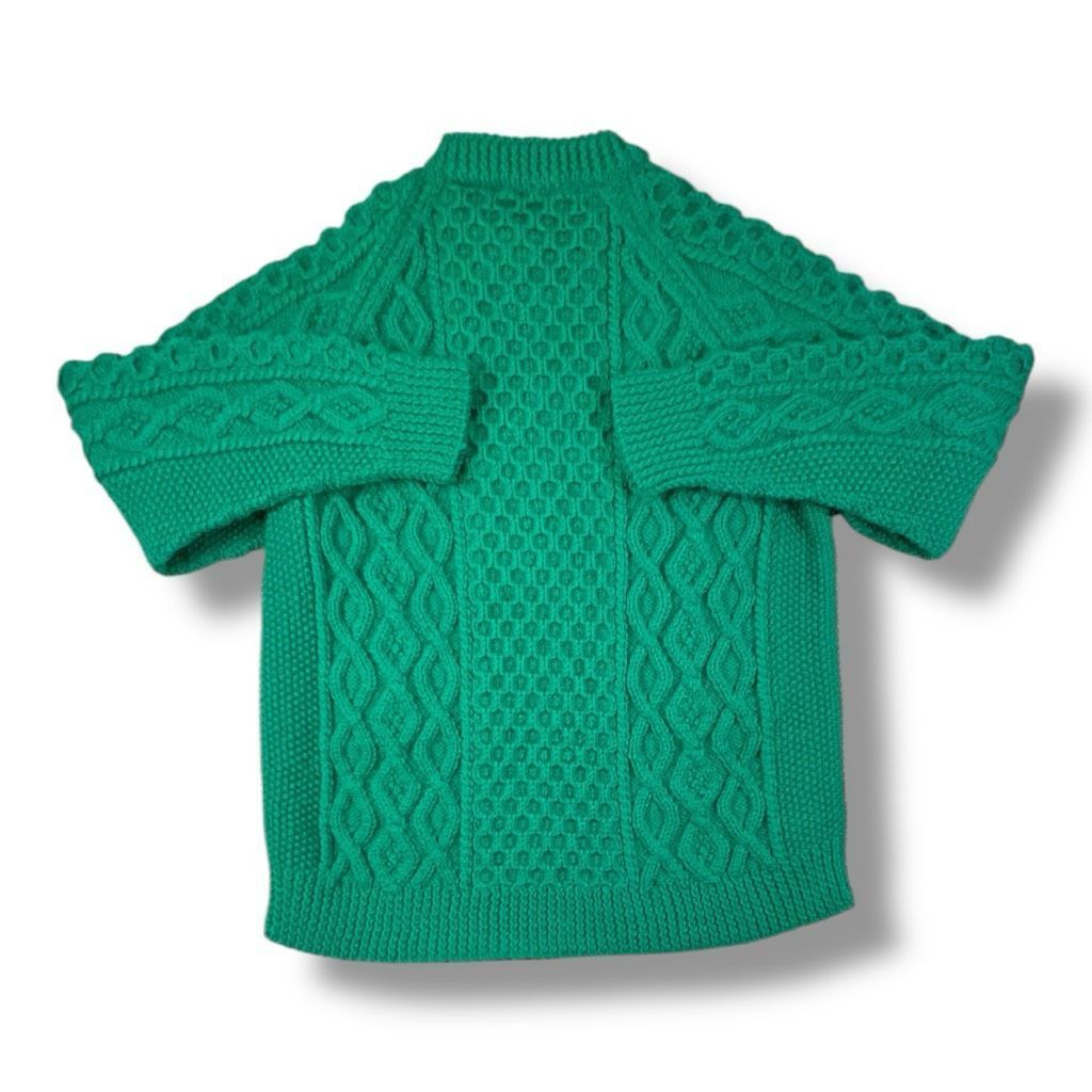Other Blarney Woolen Mills 100% Pure New Wool Green Chunky Sweater Size M / US 6-8 / IT 42-44 - 3 Thumbnail