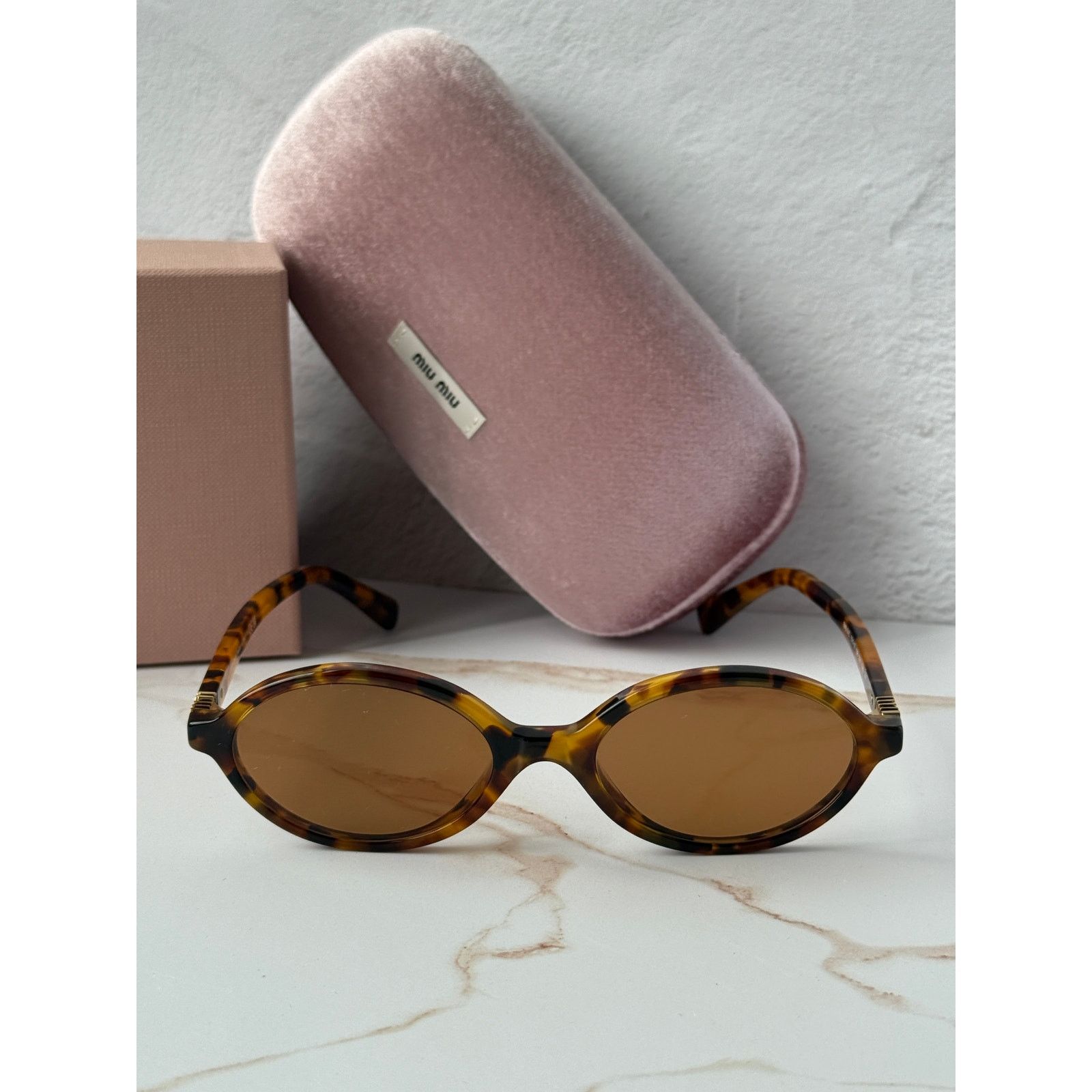 Miu Miu NEW Miu Miu MU04ZS Tortoise Havana Brown Sunglasses $518 Size ONE SIZE - 5 Thumbnail