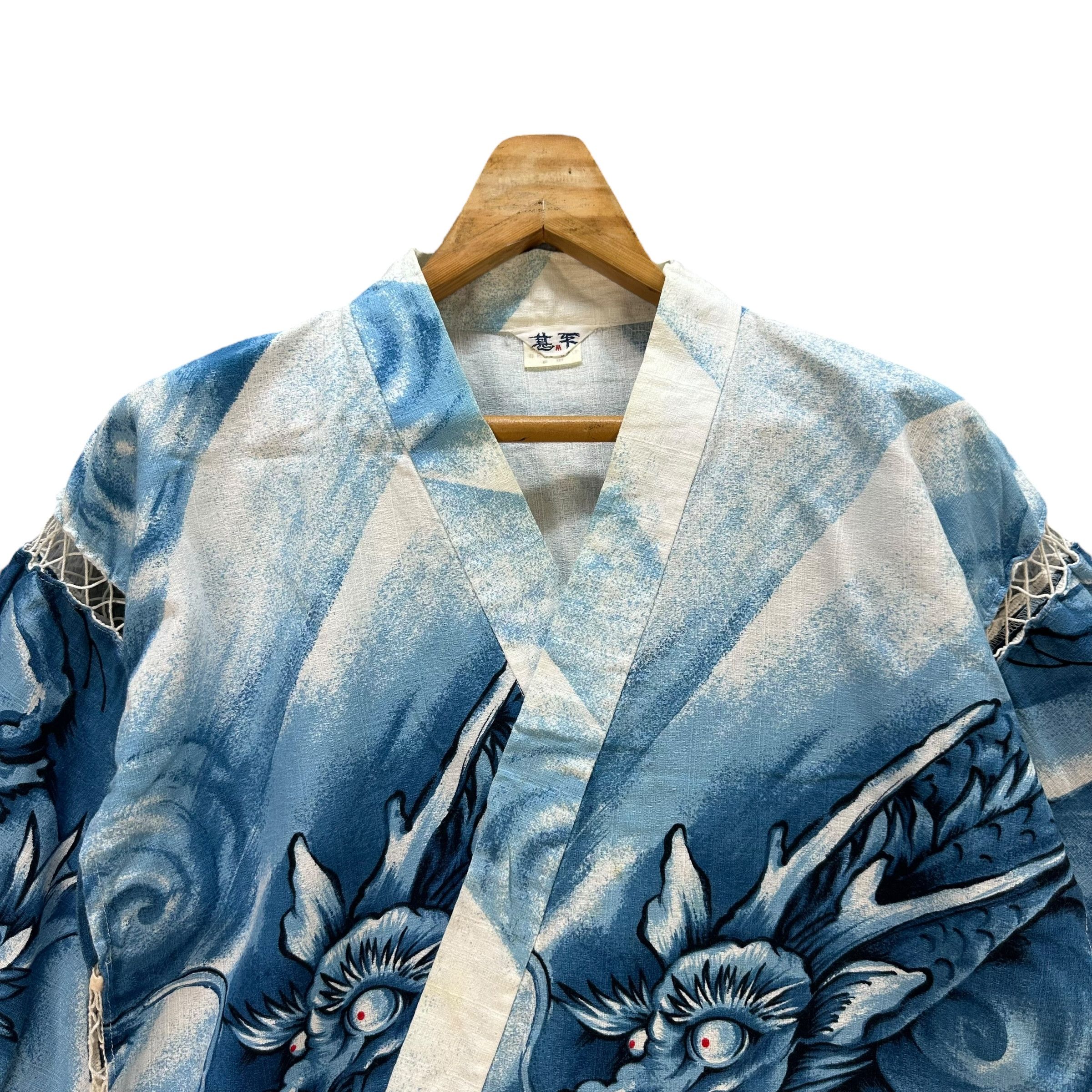 Japanese Brand Vintage Kimono Sea Dragon Graphic Printed Fullprint #A2-0042 Size US M / EU 48-50 / 2 - 2 Thumbnail