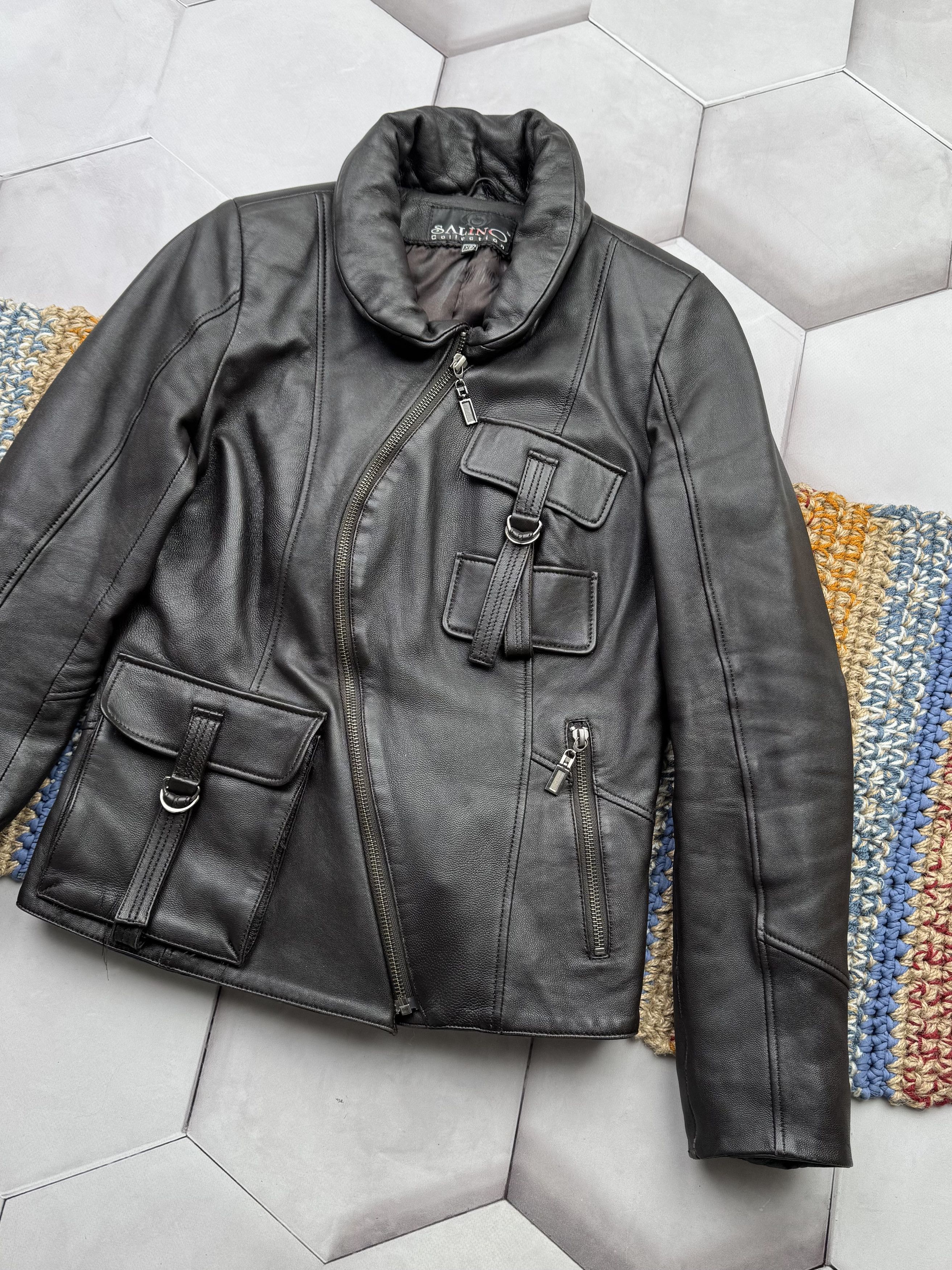 Vintage Vintage Cropped Leather Cargo Jacket Size XS / US 0-2 / IT 36-38 - 3 Thumbnail