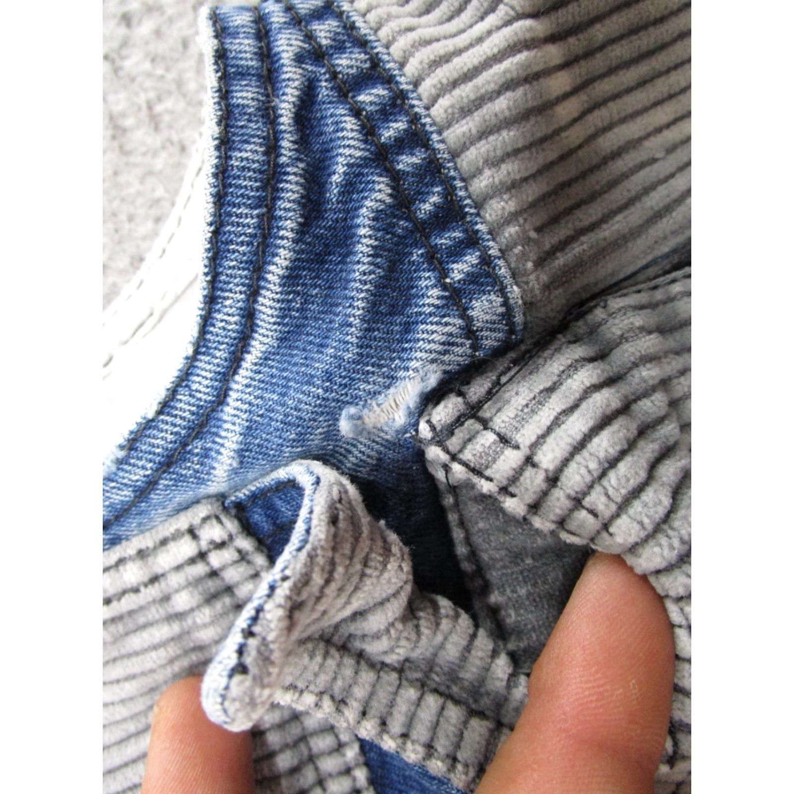 Denime VINTAGE Fury Vest Women's M Blue Denim Corduroy Snap Up 90s Western Casual Size M / US 6-8 / IT 42-44 - 4 Thumbnail