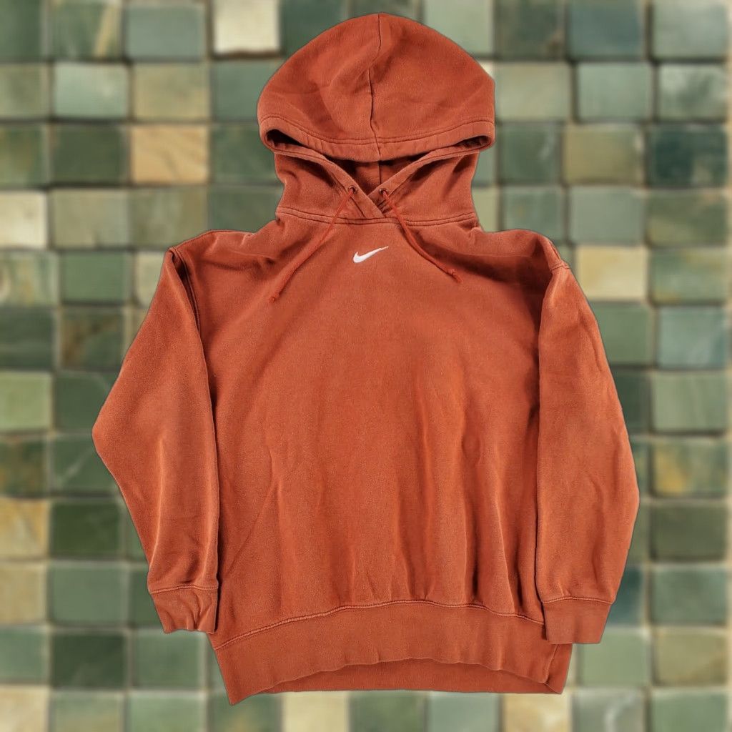 Nike Nike Center Swoosh Hoodie Sweatshirt Embroidered Long Sleeve Pullover Mens M Orange Size US M / EU 48-50 / 2 - 1 Thumbnail