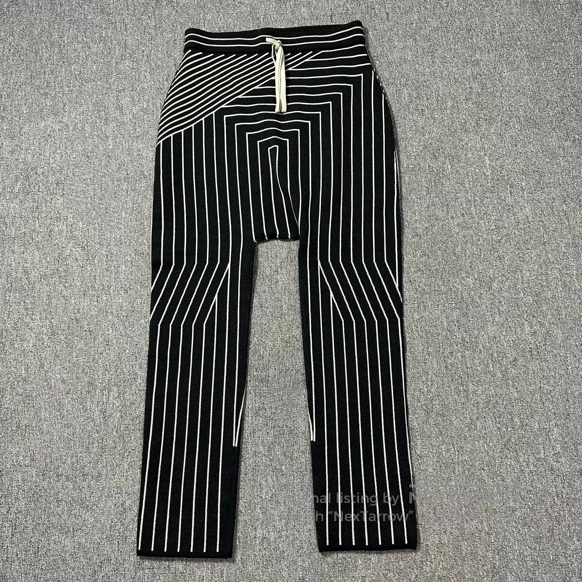 Rick Owens striped knit hooded cardigan and pants set. Size US M / EU 48-50 / 2 - 4 Thumbnail