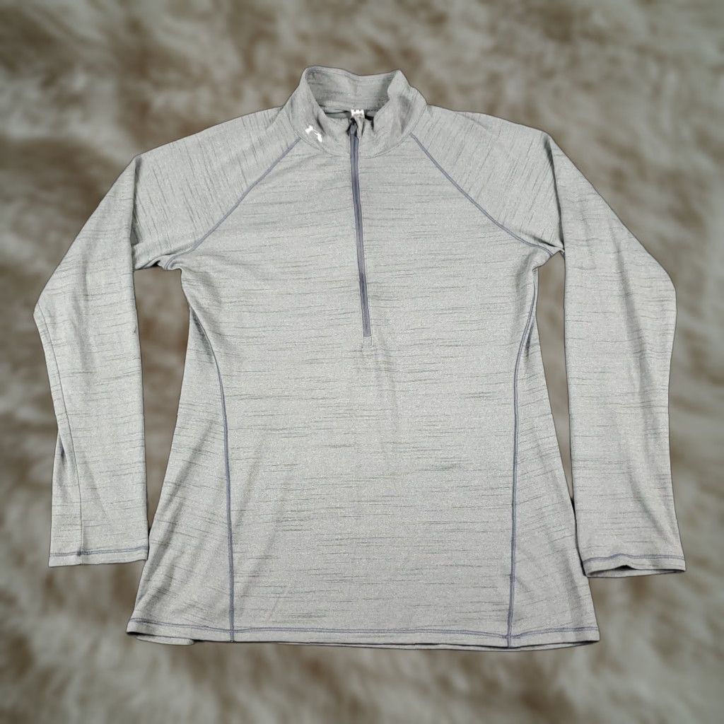 Under Armour Under Armour Women's Active Long Sleeve 1/2 Zip Shirt Medium Gray Size M / US 6-8 / IT 42-44 - 1 Thumbnail