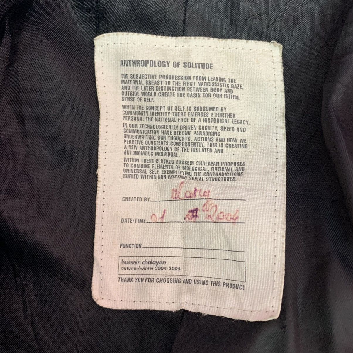 Hussein Chalayan AW 2004-2005 DOUBLE BREASTED COAT Size US M / EU 48-50 / 2 - 13 Thumbnail