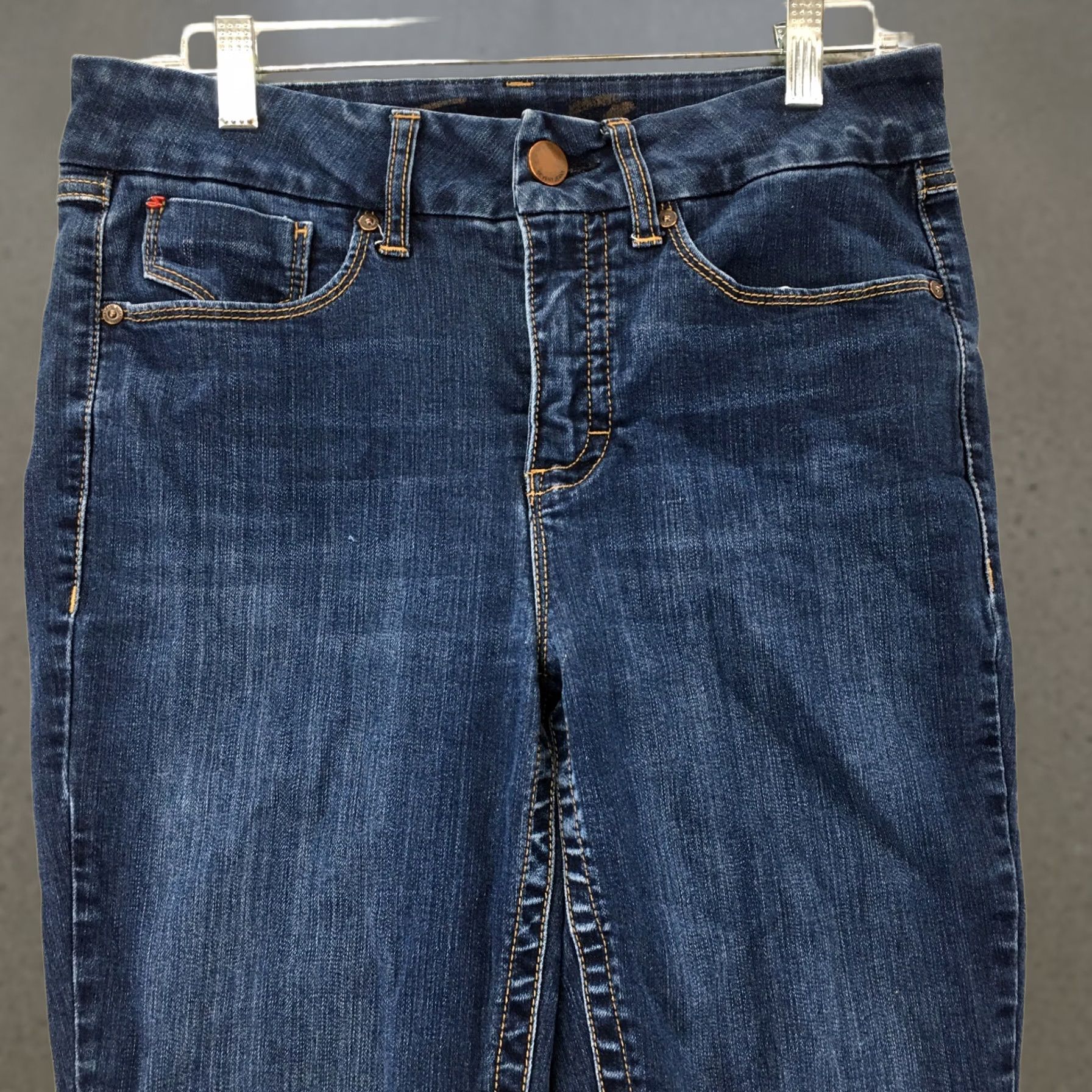 Vintage Seven7 Skinny Jeans Womens 8 Blue Dark Wash Denim Zip Fly 5 Pockets Mid Rise Jeans Size 30" / US 8 / IT 44 - 1 Thumbnail