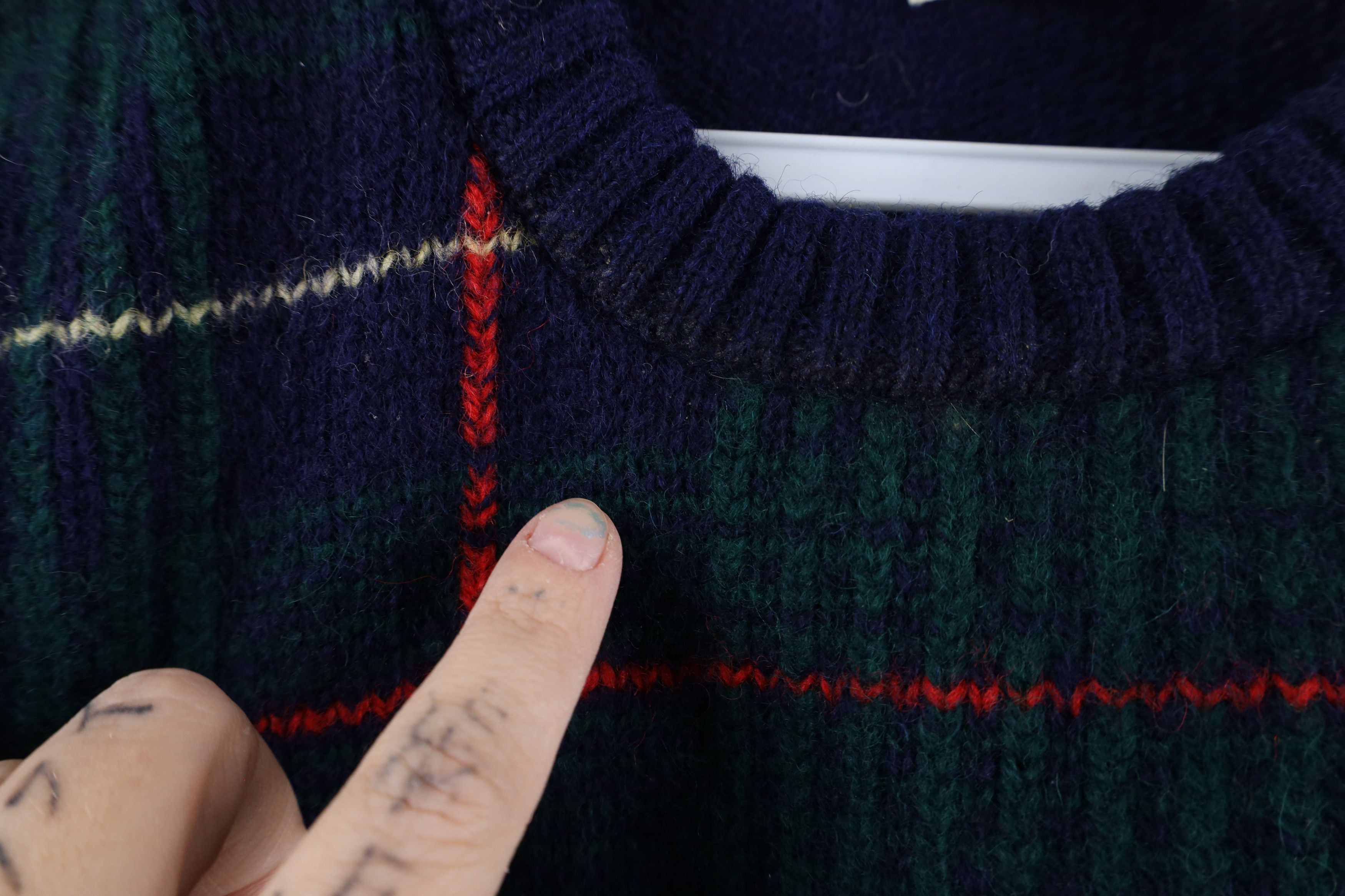 Vintage Vintage 70s Lord Jeff Spun Wool Knit Crewneck Sweater Plaid Size US L / EU 52-54 / 3 - 9 Thumbnail
