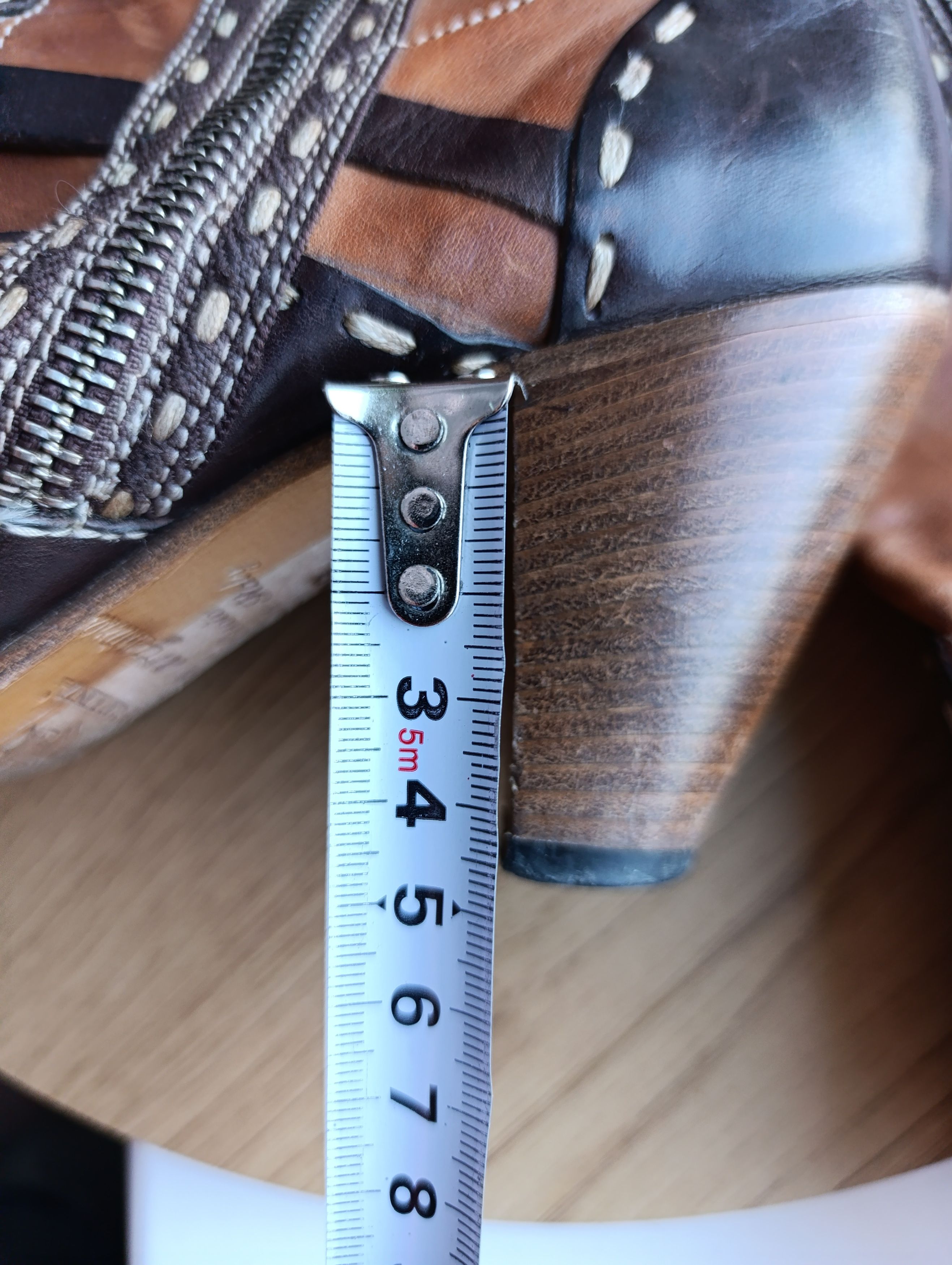 La Martina LA MARTINA BROWN LEATHER KNER HIGHT HEELED ZIP BOOTS Size US 8 / IT 38 - 20 Thumbnail