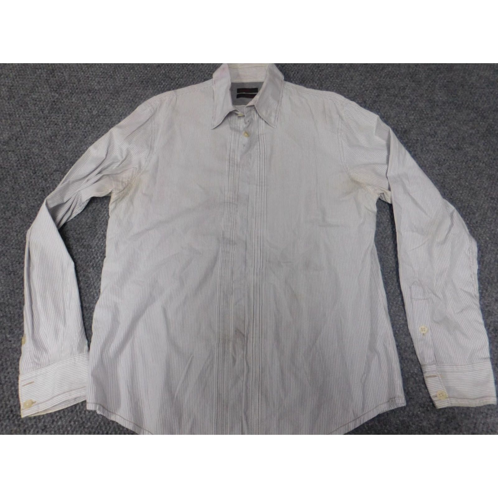 Zara Zara Shirt Button-Up Striped White Long Sleeve Collared Button-Down Logo Pocket Regular Mens L Size US L / EU 52-54 / 3 - 2 Thumbnail