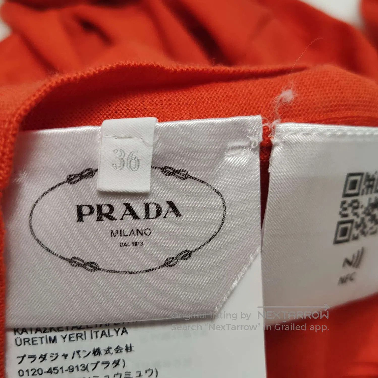 Prada Prada Orange Logo Turtleneck Sweater for Women . Size XXS / US 00 / IT 34 - 5 Thumbnail