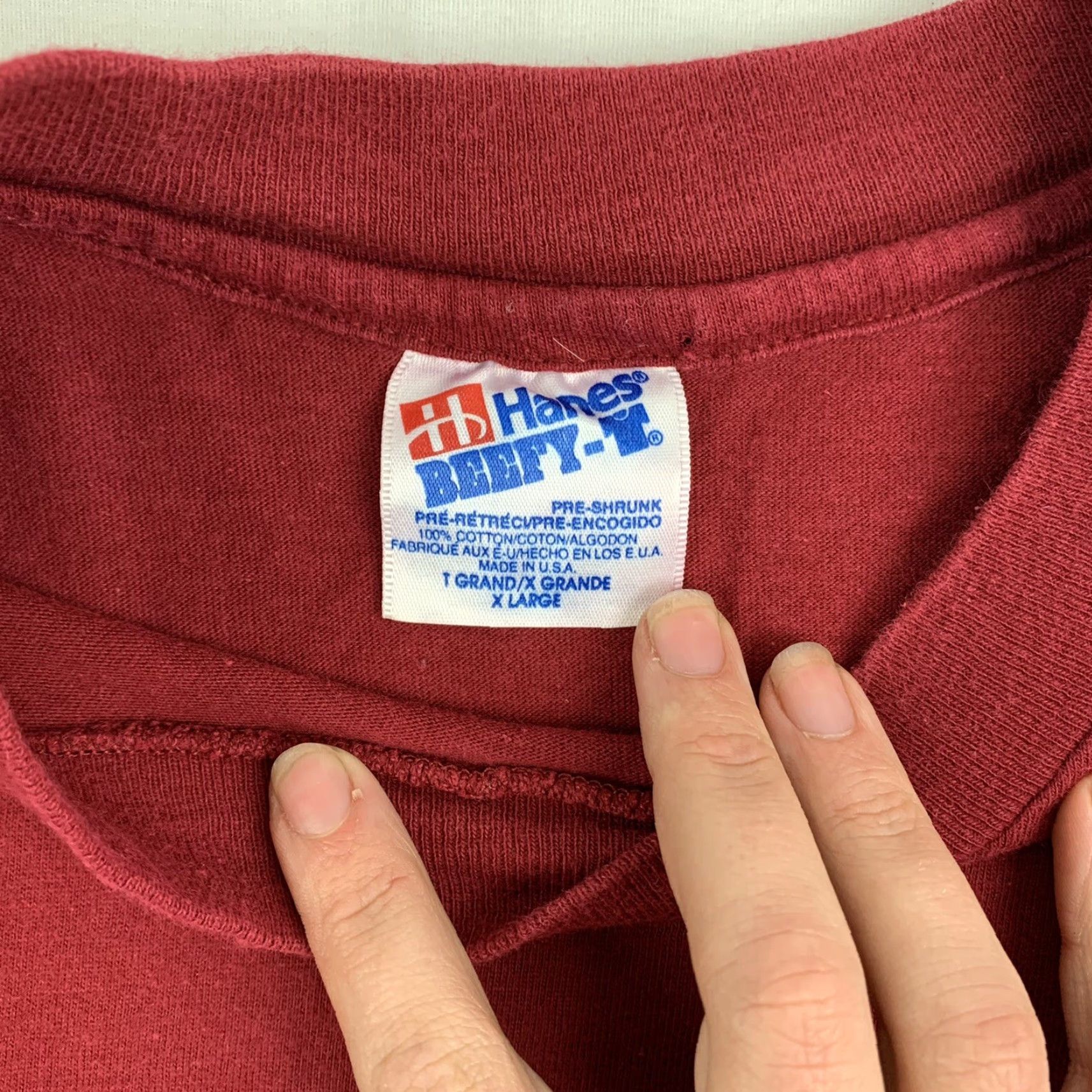 Hanes VINTAGE Tbones T Shirt Adult XL Maroon Greenwood SC Outback American Made in USA Size US XL / EU 56 / 4 - 7 Thumbnail