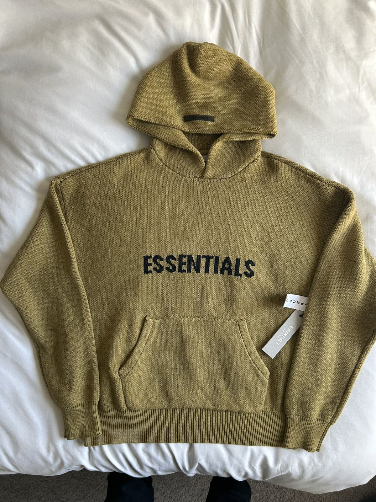 Fear of God Essentials Knit Pullover Hoodie Small Amber