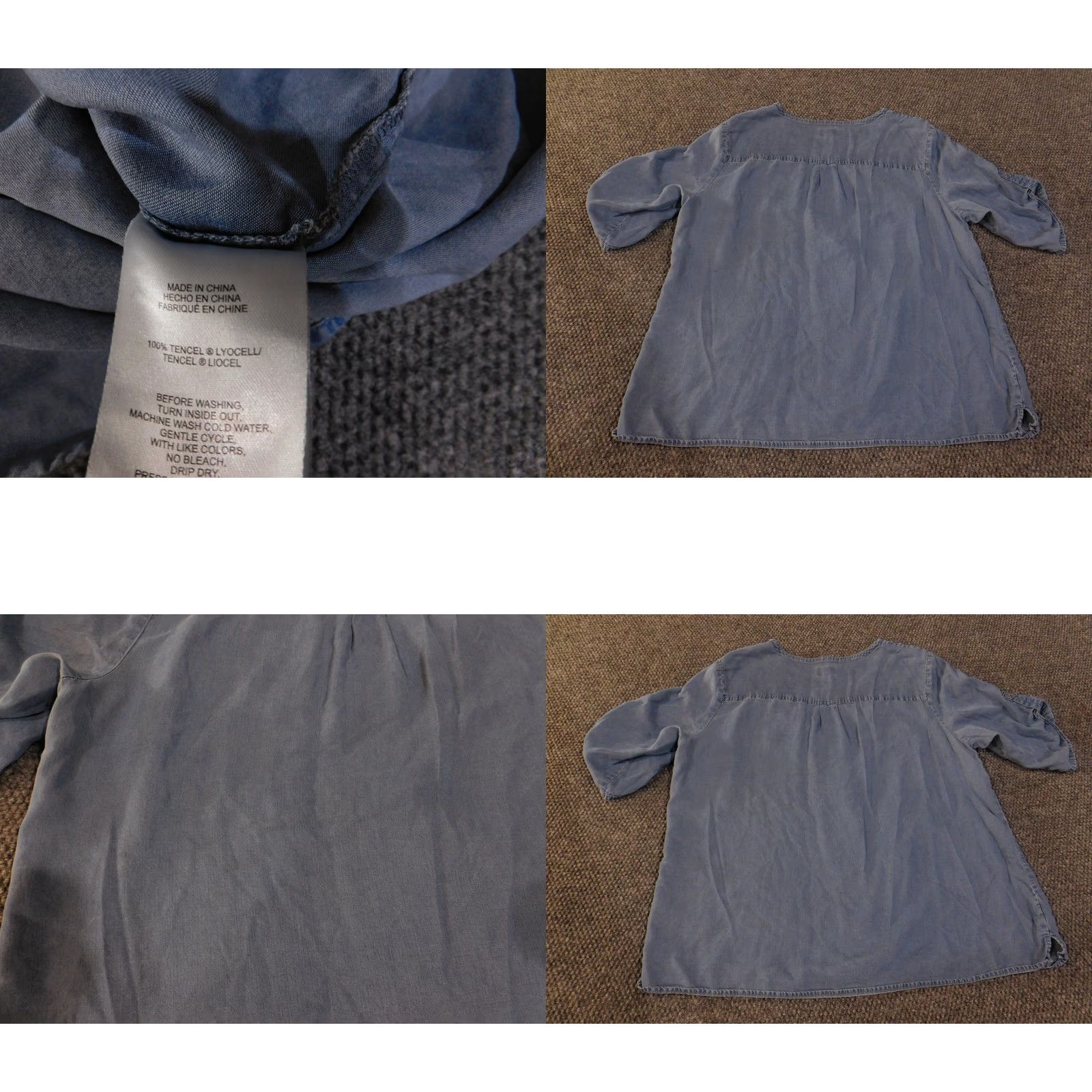Jones New York Jones New York blouse Womens XL blue denim zip pocket Cap Sleeve V-Neck 3/4 Sleeve Regular Stretch Pockets Classic Size XL / US 12-14 / IT 48-50 - 8 Thumbnail