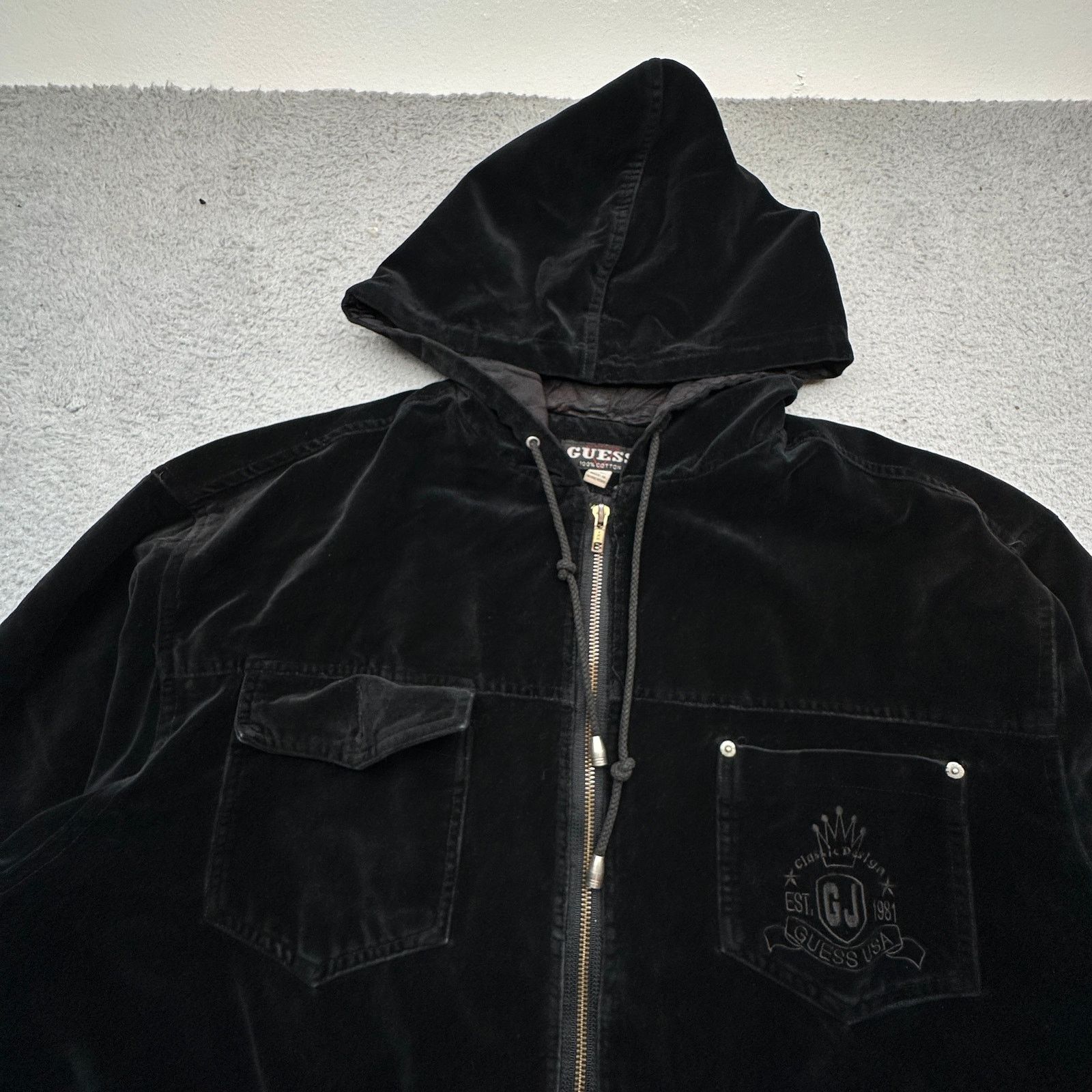 Guess VTG 90s Guess USA Velour Full Zip Jacket Men XL Velvet Size US XL / EU 56 / 4 - 10 Thumbnail