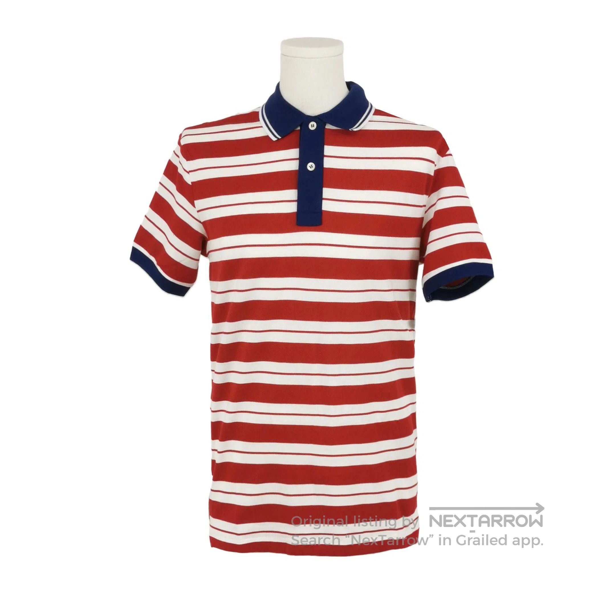 Prada Striped Cotton Polo Shirt in Medium .