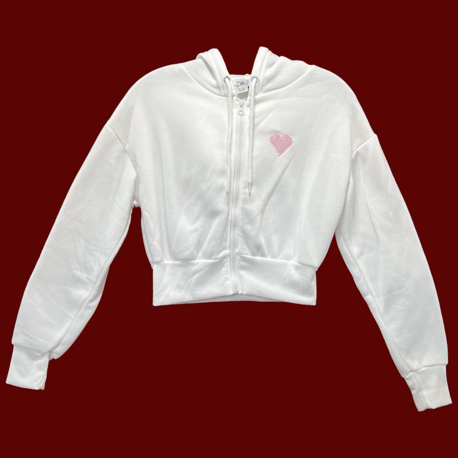 rue21 Rue 21 - Women's Long Sleeve Hooded Sweat - White - XXS Size XXS / US 00 / IT 34 - 1 Thumbnail
