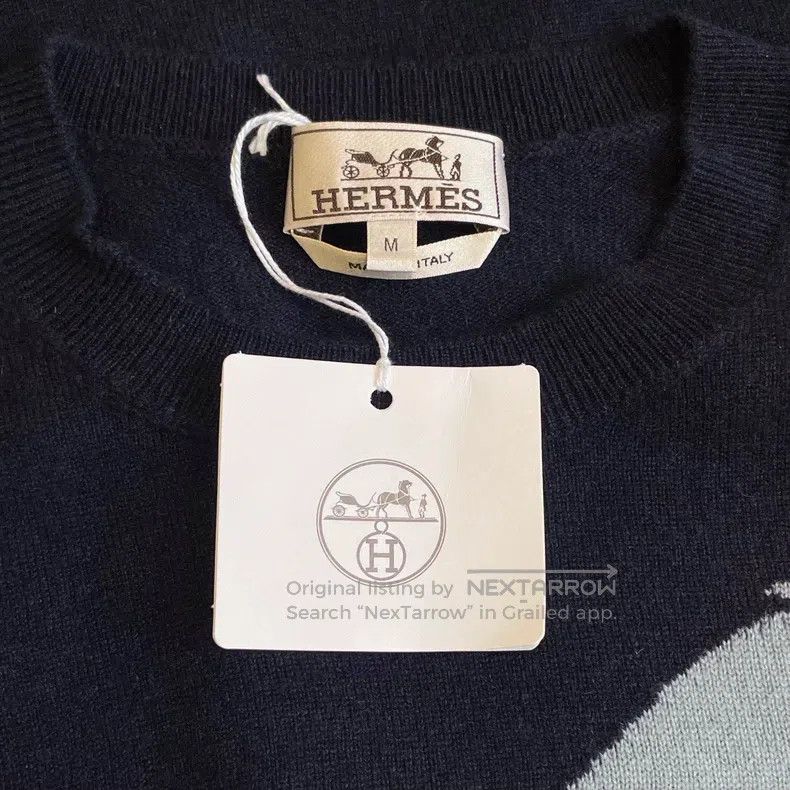 Hermes Hermes Navy Blue Long Sleeve Knit Top Size US M / EU 48-50 / 2 - 5 Thumbnail